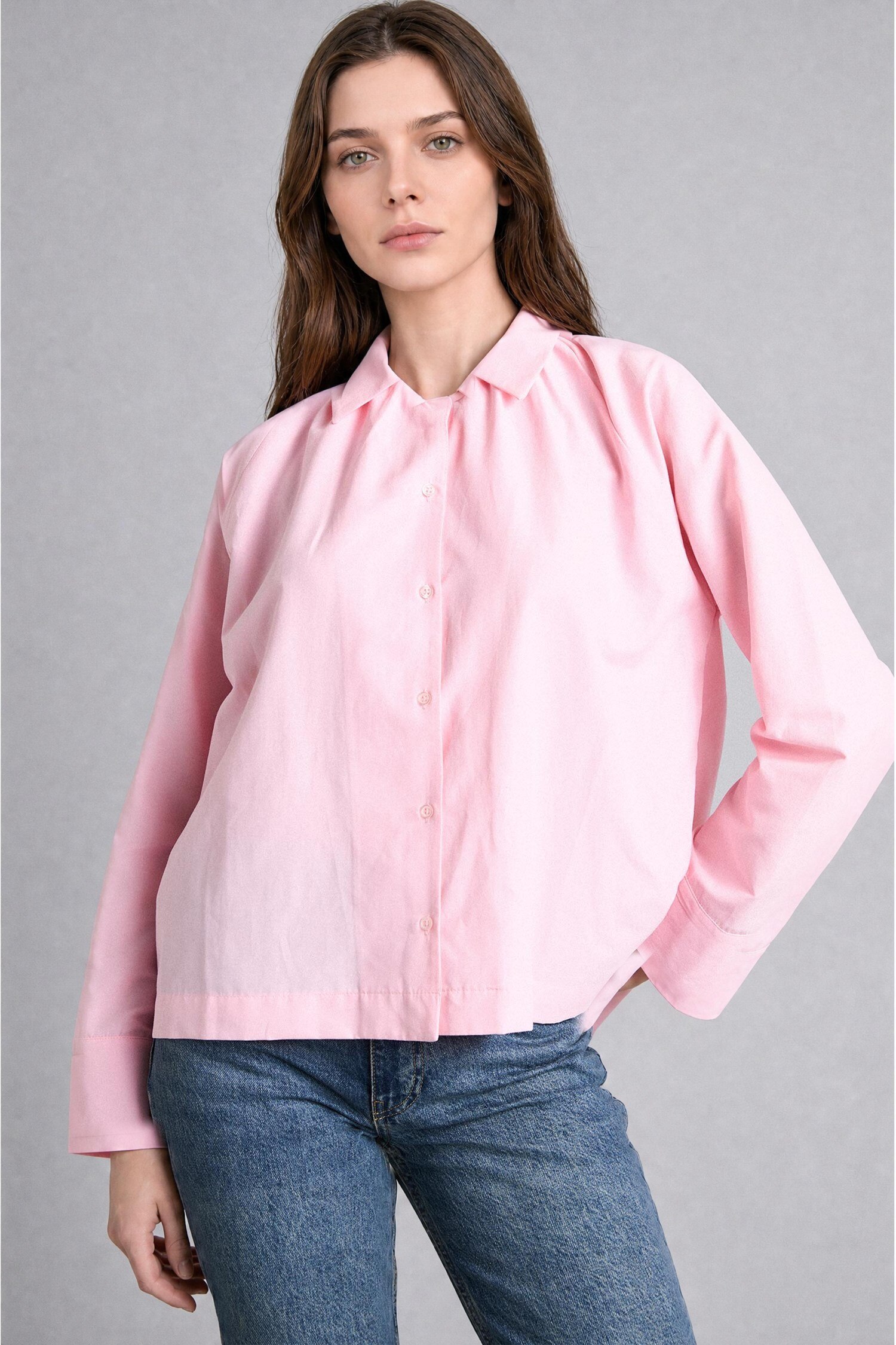 DeFacto Regular Fit Uzun Kollu Poplin Tunik görsel 3