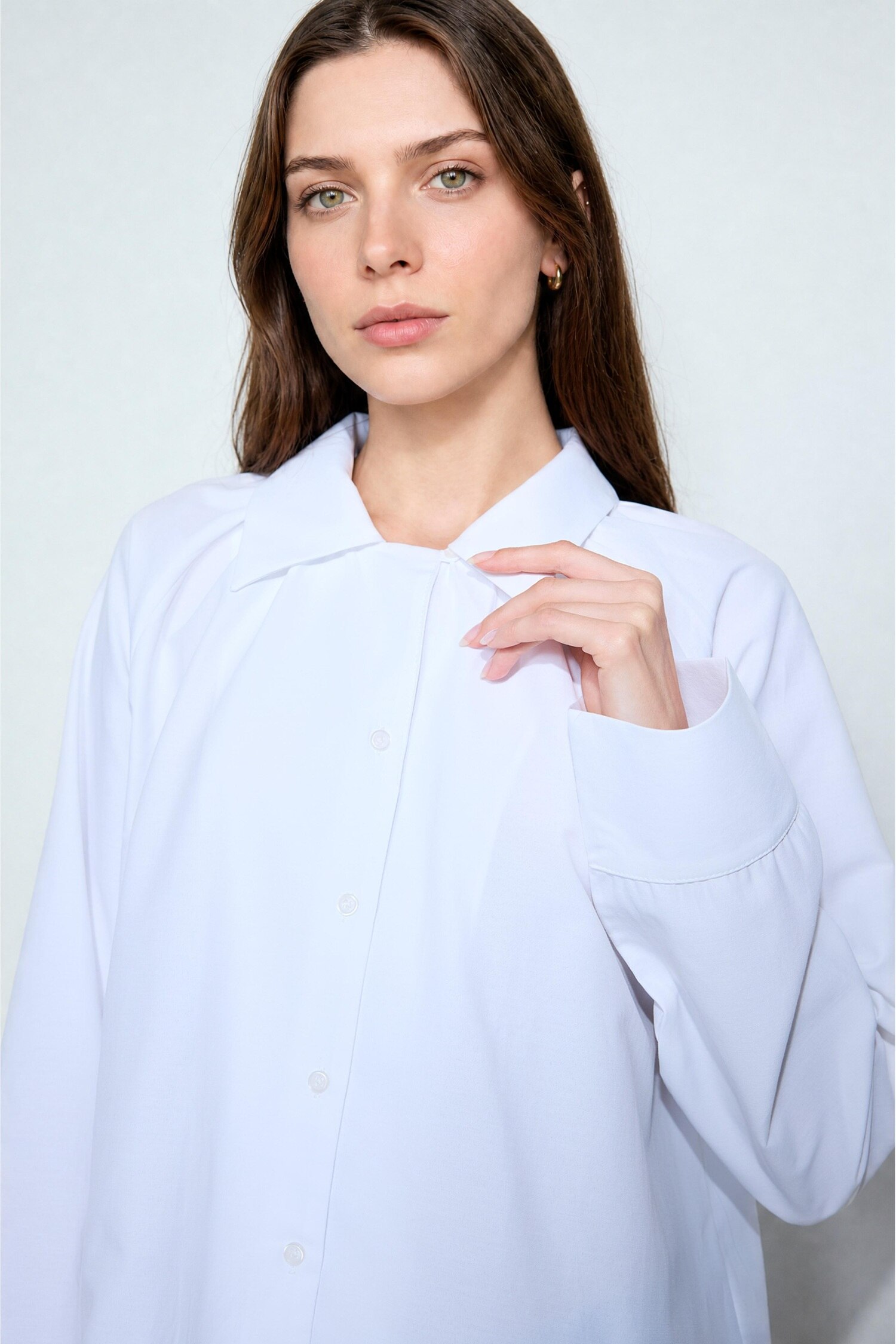 DeFacto Regular Fit Uzun Kollu Poplin Tunik görsel 4