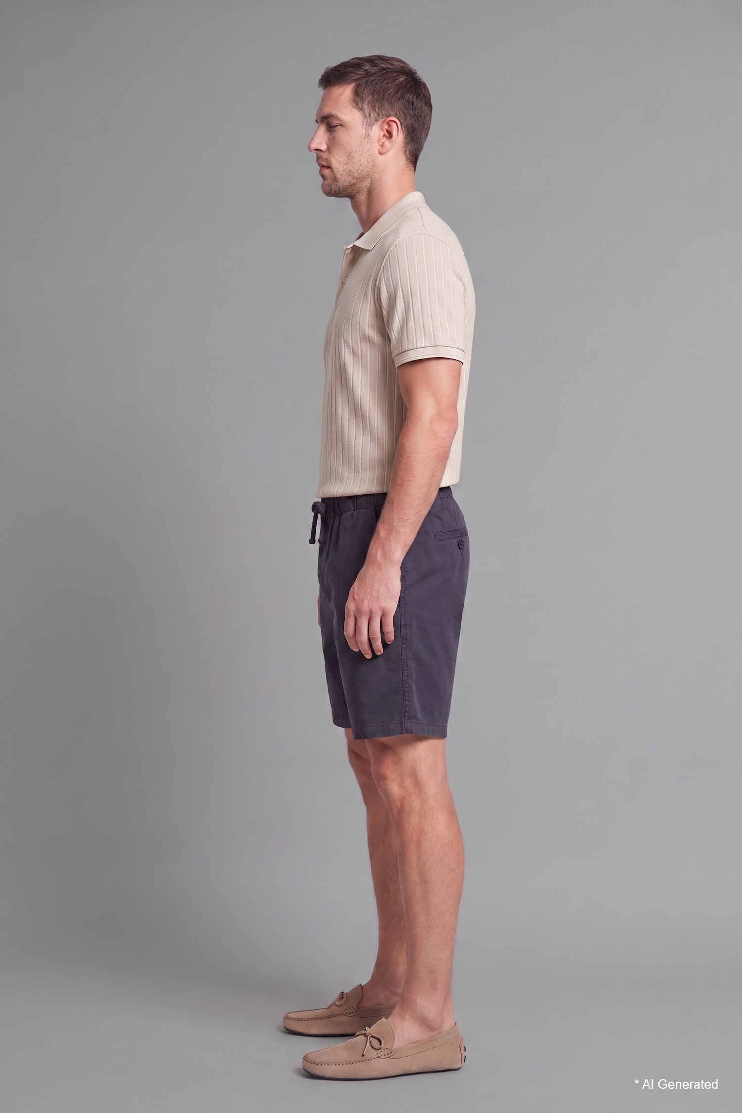 DeFacto Ultra Yumuşak Relaxed Fit Elastik Bel Bermuda Şort görsel 2