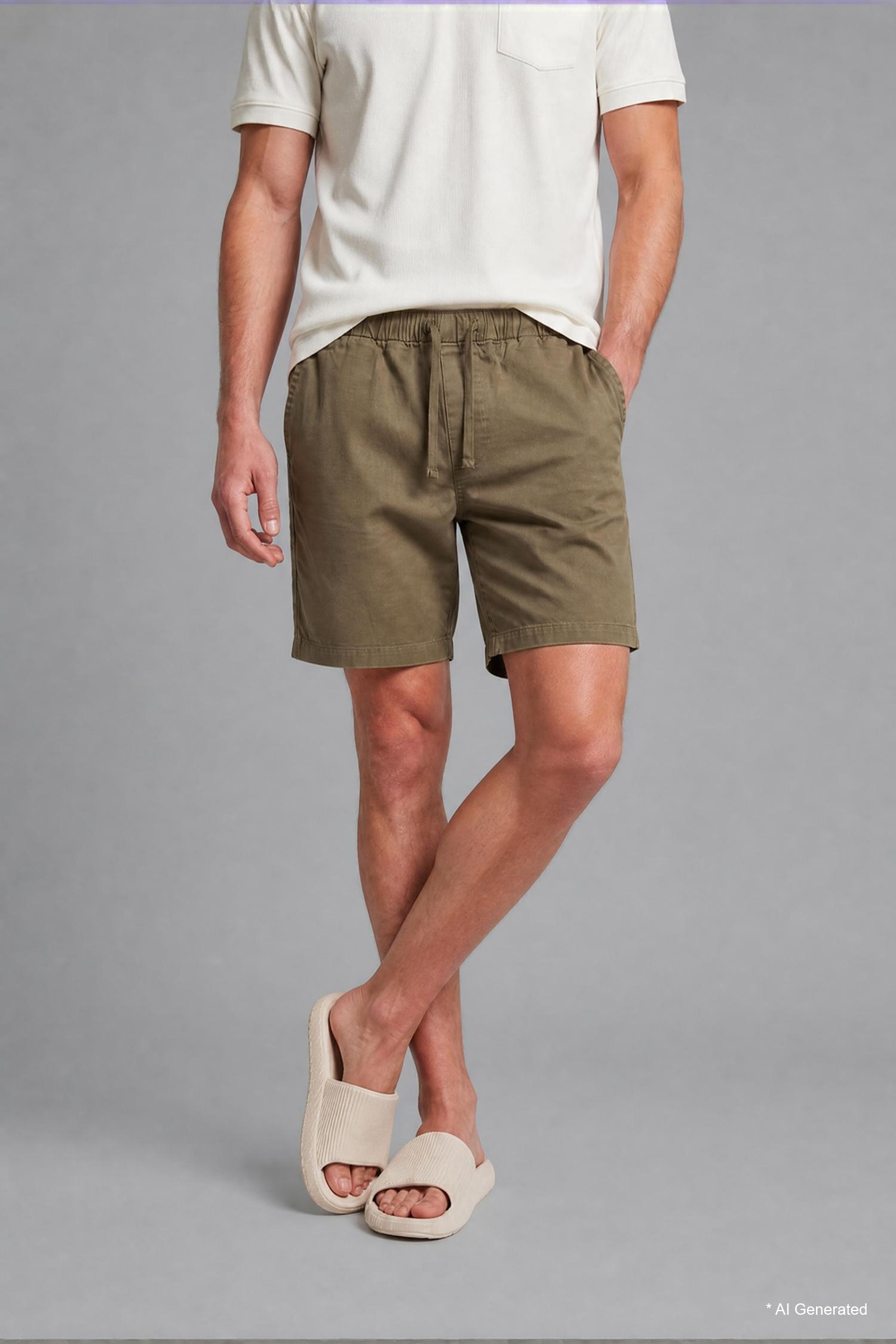 DeFacto Relaxed Fit Elastik Bel Bermuda Şort görsel 2