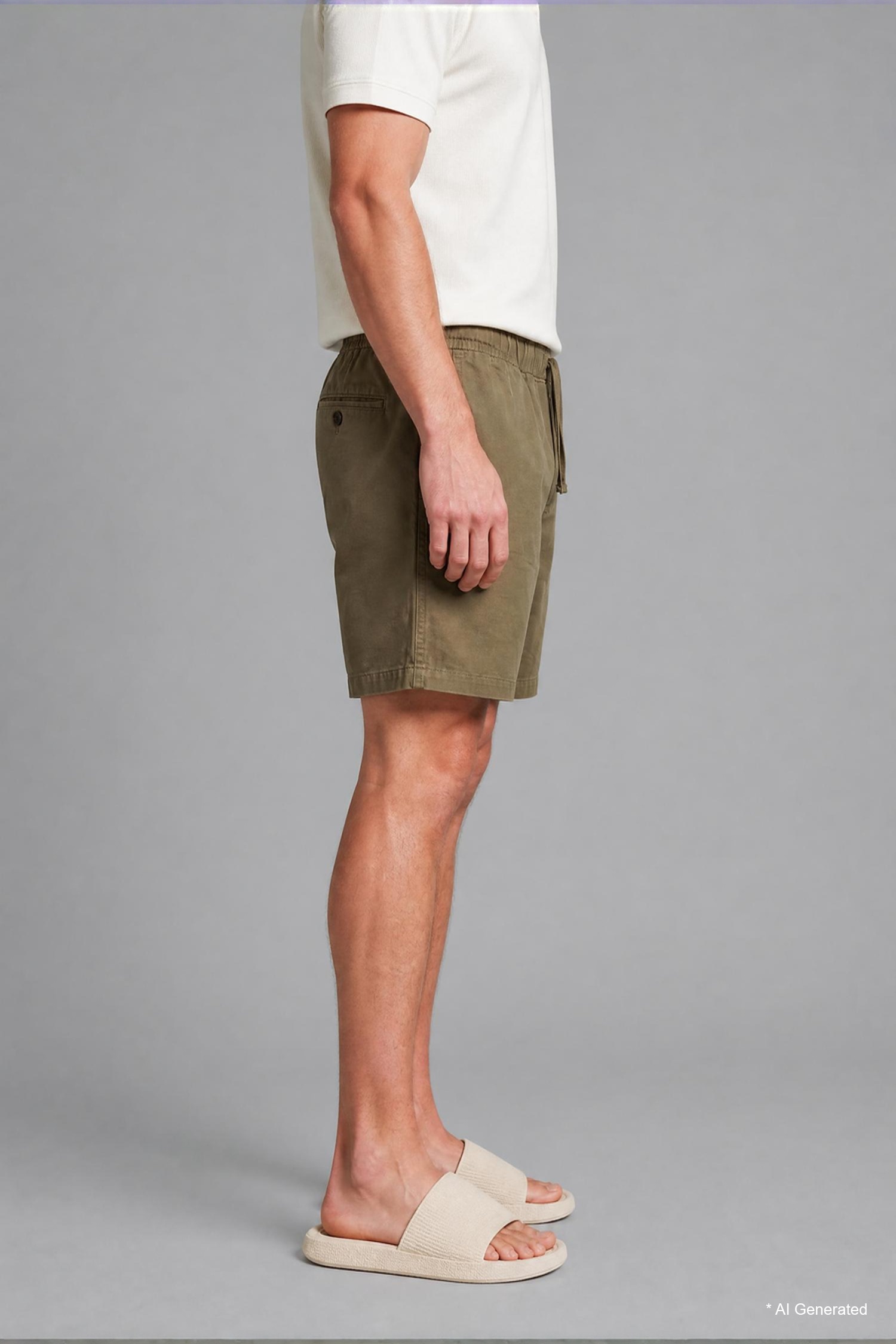 DeFacto Relaxed Fit Elastik Bel Bermuda Şort görsel 3
