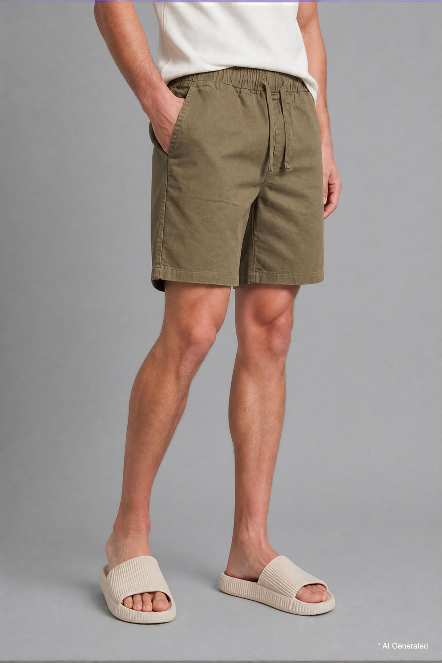 DeFacto Relaxed Fit Elastik Bel Bermuda Şort görsel 5