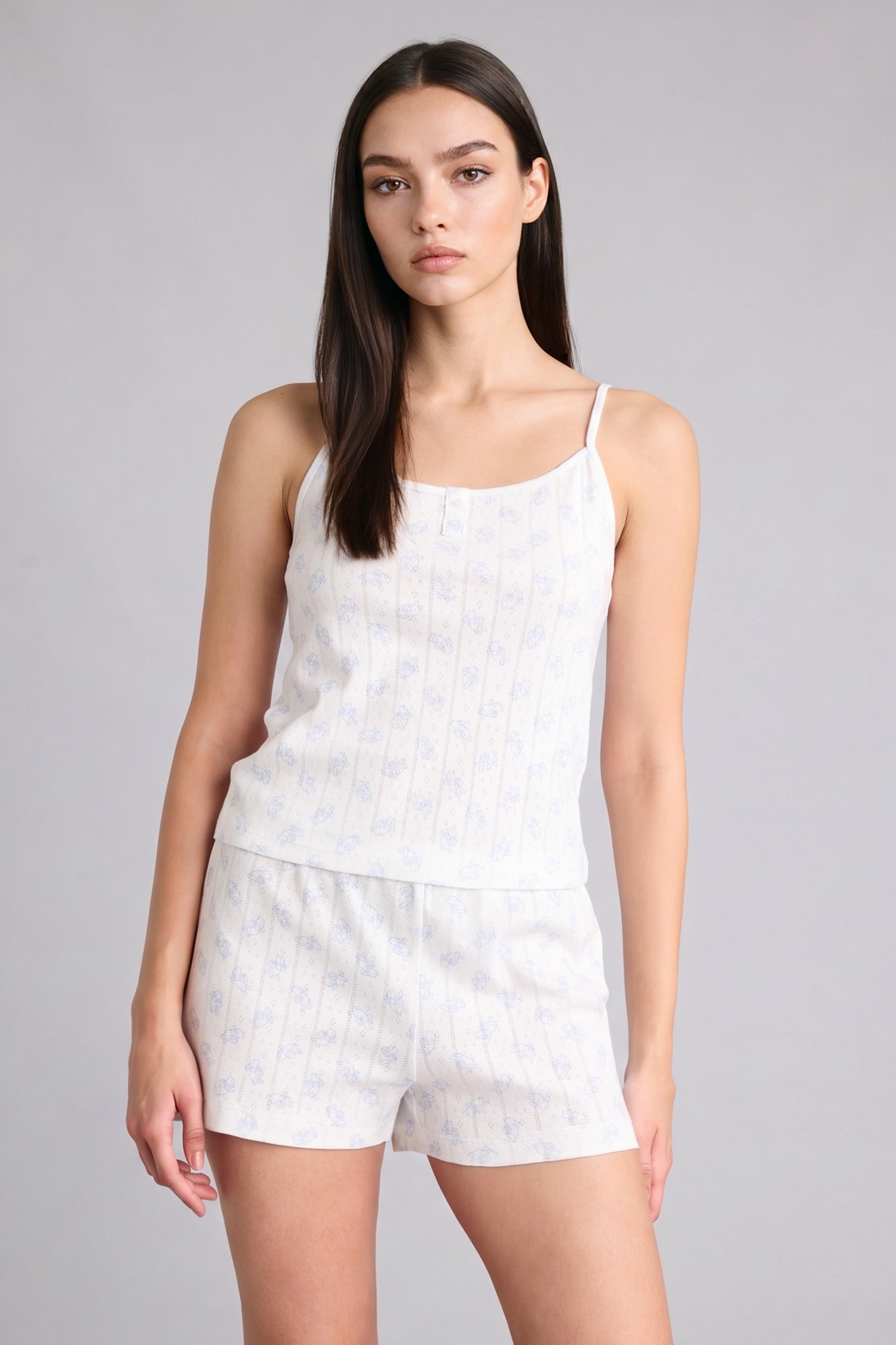 DeFacto %100 Pamuk Dısney Wınnıe The Pooh Regular Fıt Askılı Pijama Takımı görsel 3