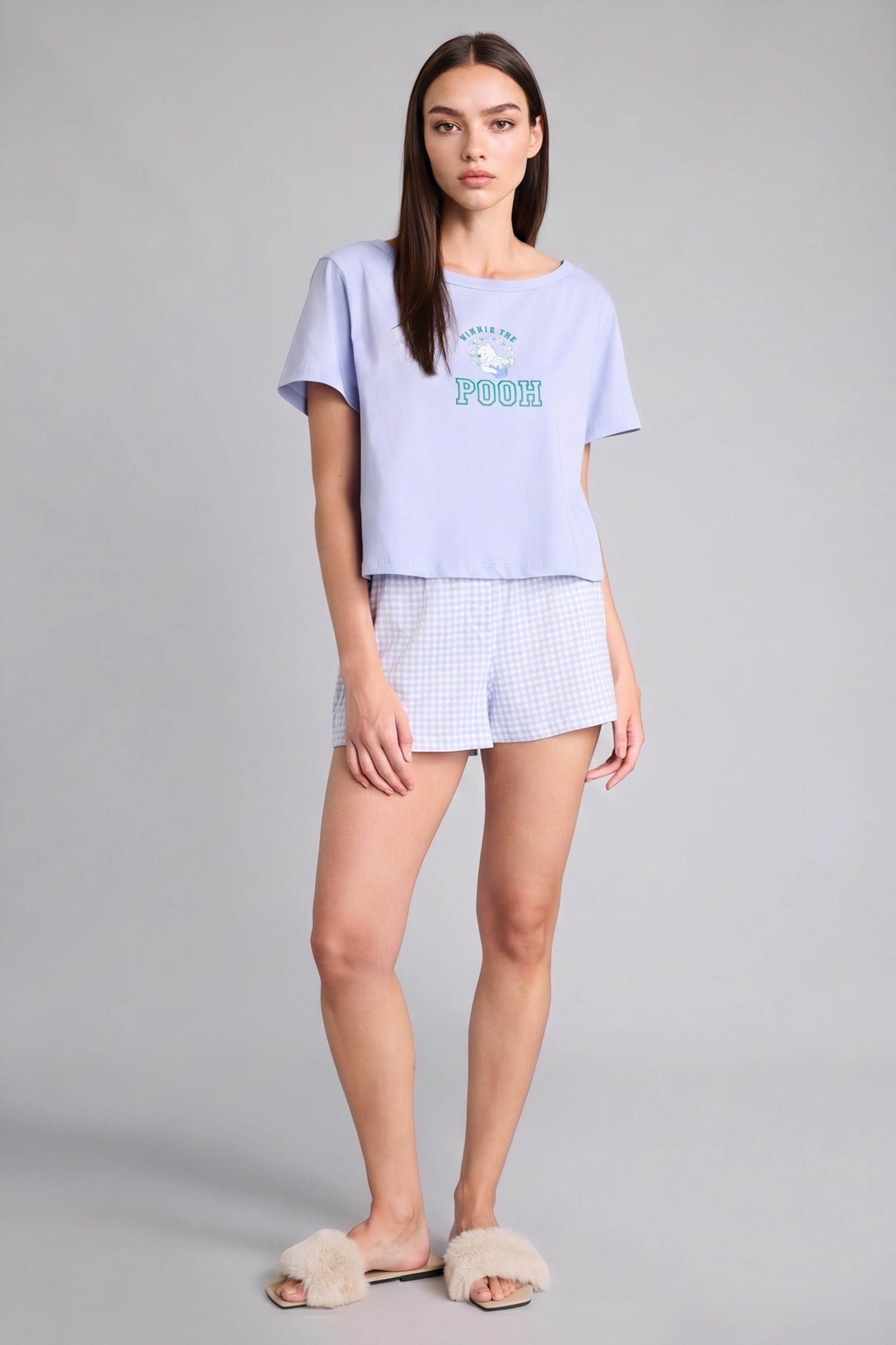 DeFacto %100 Pamuk Dısney Wınnıe The Pooh Regular Fıt Kısa Kollu Pijama Takımı