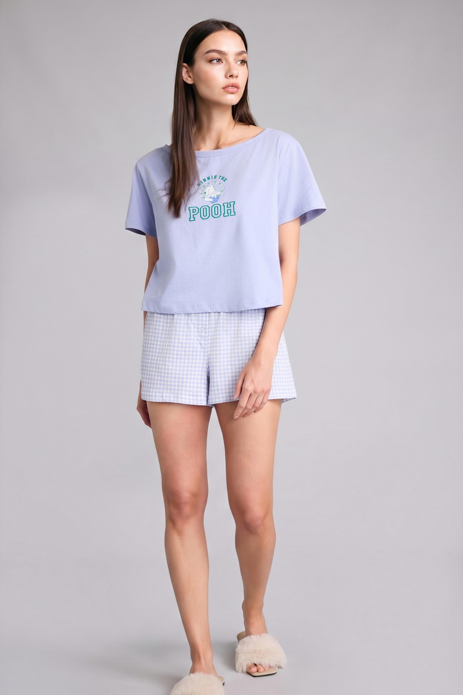 DeFacto %100 Pamuk Dısney Wınnıe The Pooh Regular Fıt Kısa Kollu Pijama Takımı görsel 2
