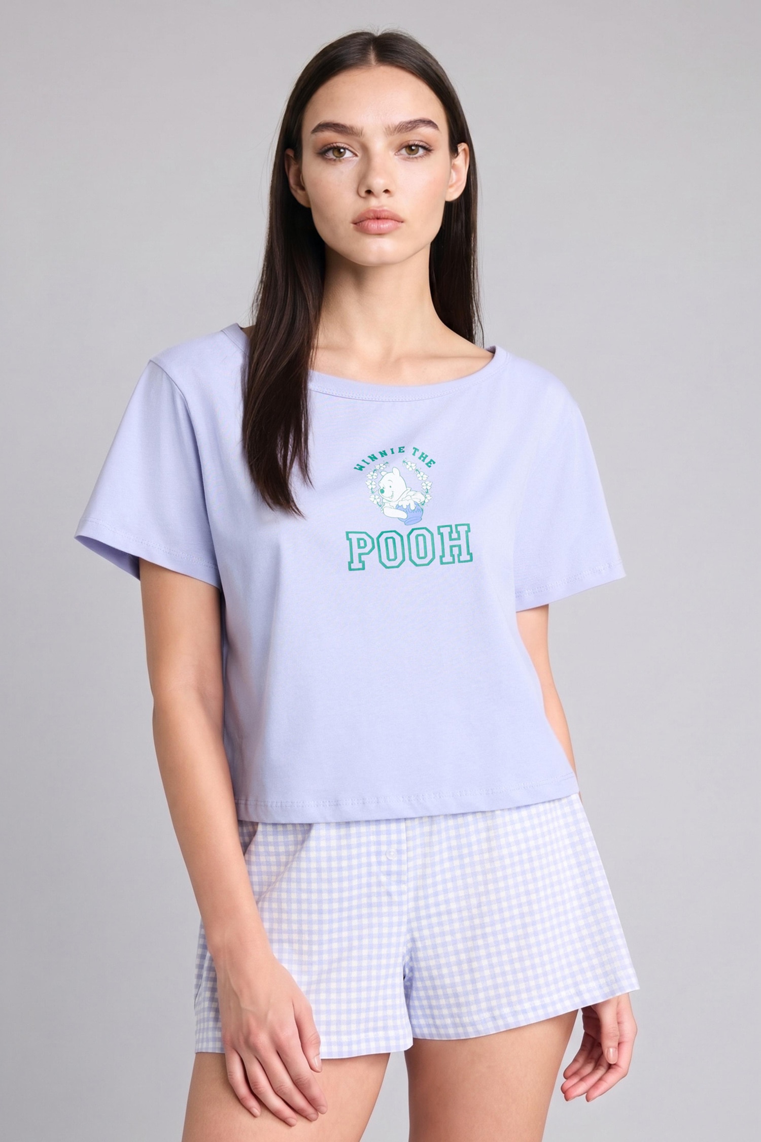 DeFacto %100 Pamuk Dısney Wınnıe The Pooh Regular Fıt Kısa Kollu Pijama Takımı görsel 3