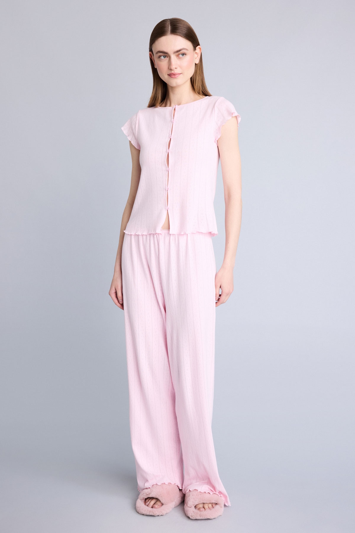 DeFacto %100 Pamuk Regular Fıt Kısa Kollu Pijama Takımı