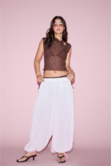 DeFacto Fitted Dantel Crop Basic Bluz görsel 2