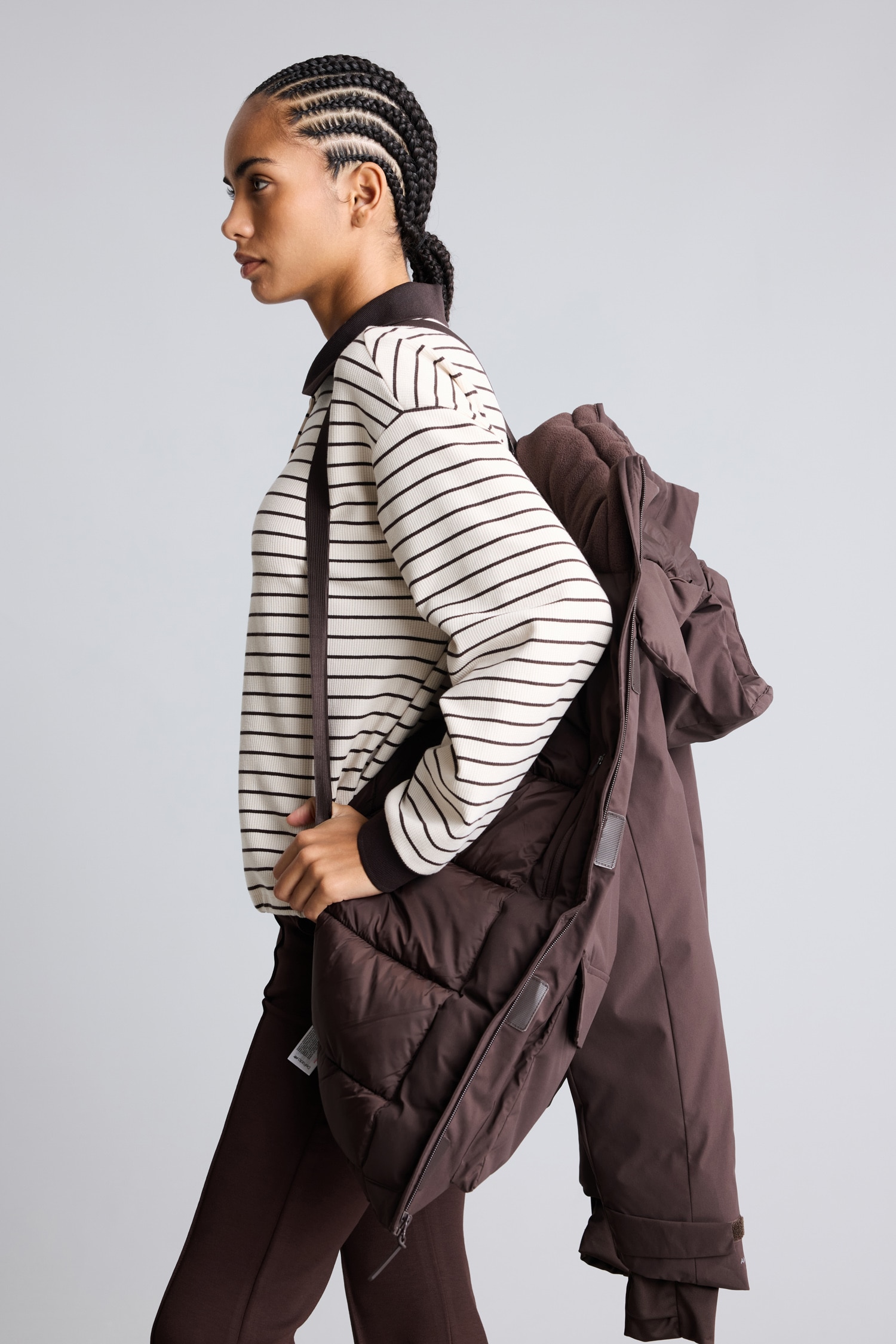 DeFacto Beli Büzgülü Regular Fit Parka görsel 6