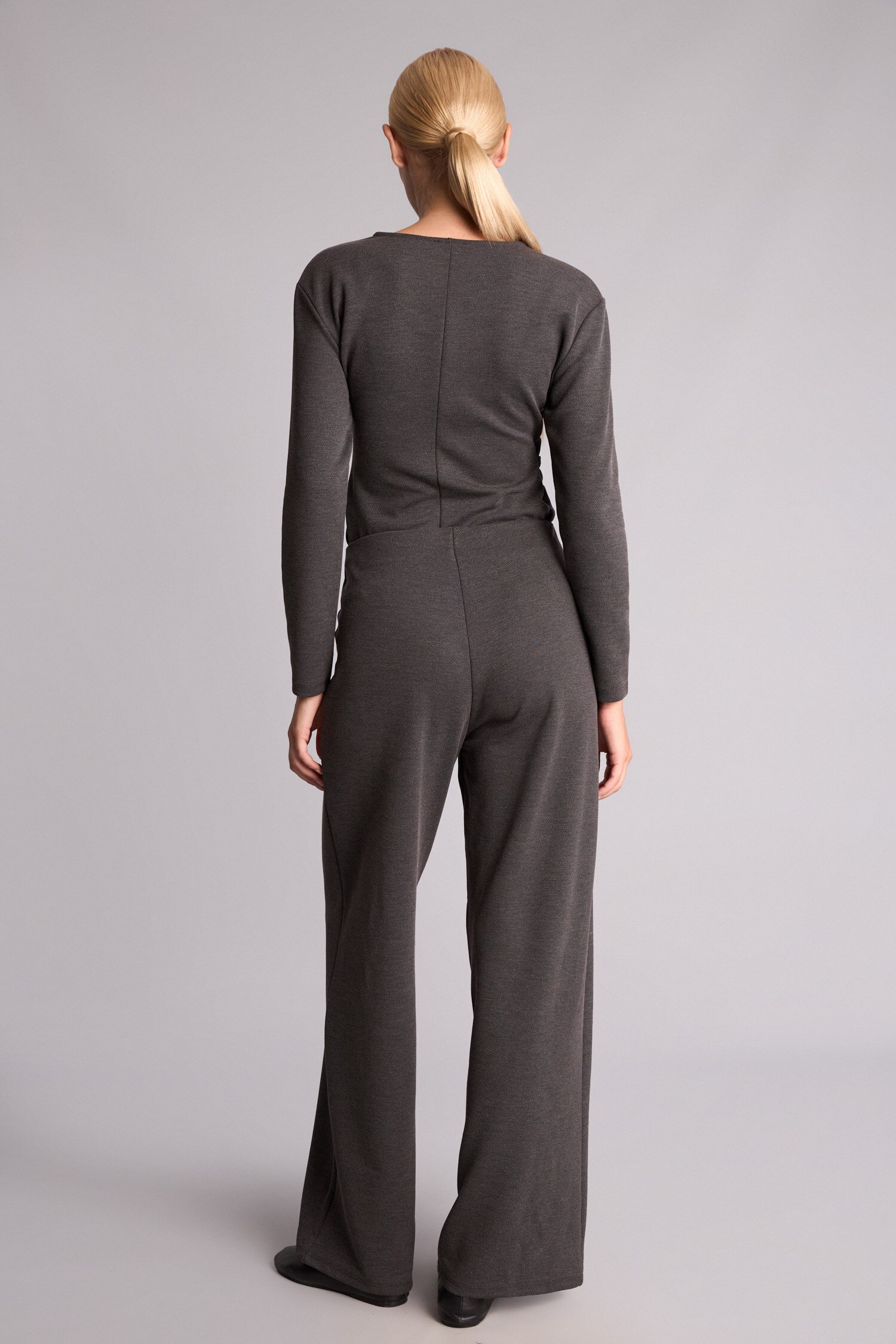 DeFacto Wide Leg Dökümlü Örme Pantolon görsel 5