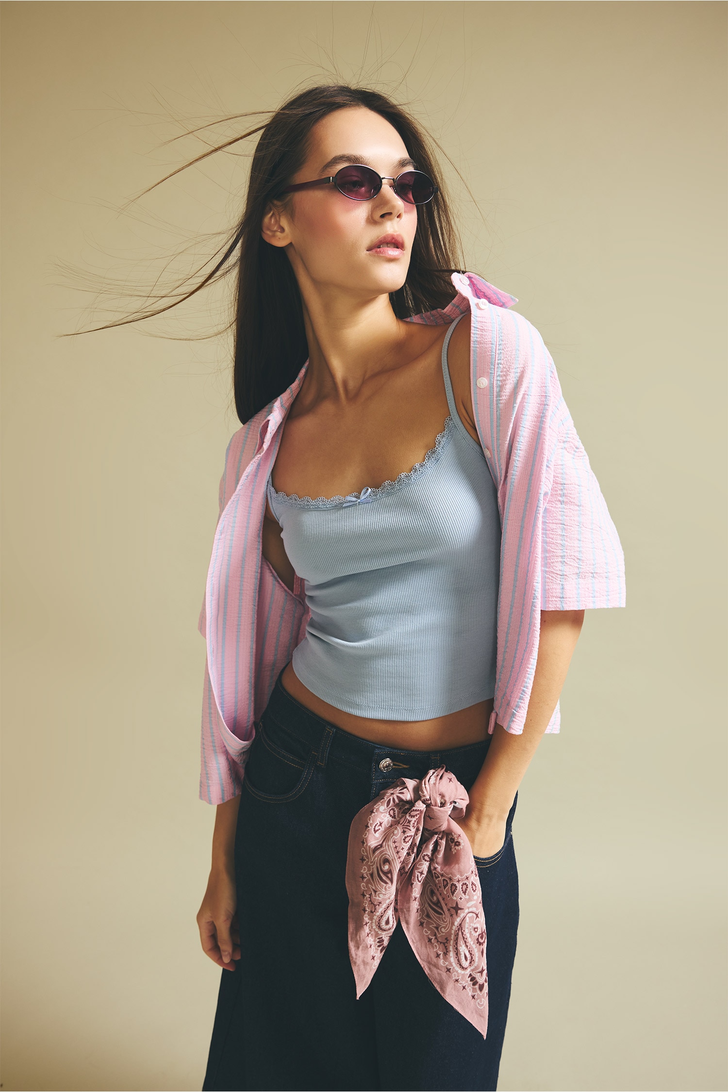 DeFacto Boxy Fit Çizgili Gömlek
