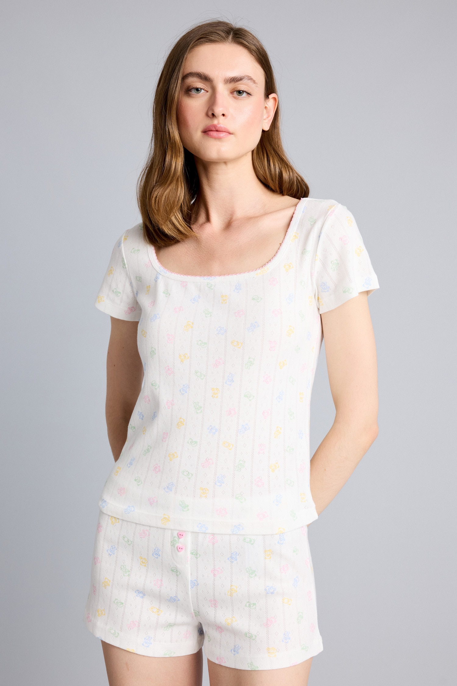 DeFacto Regular Fit Kısa Kollu Pijama Takımı görsel 3