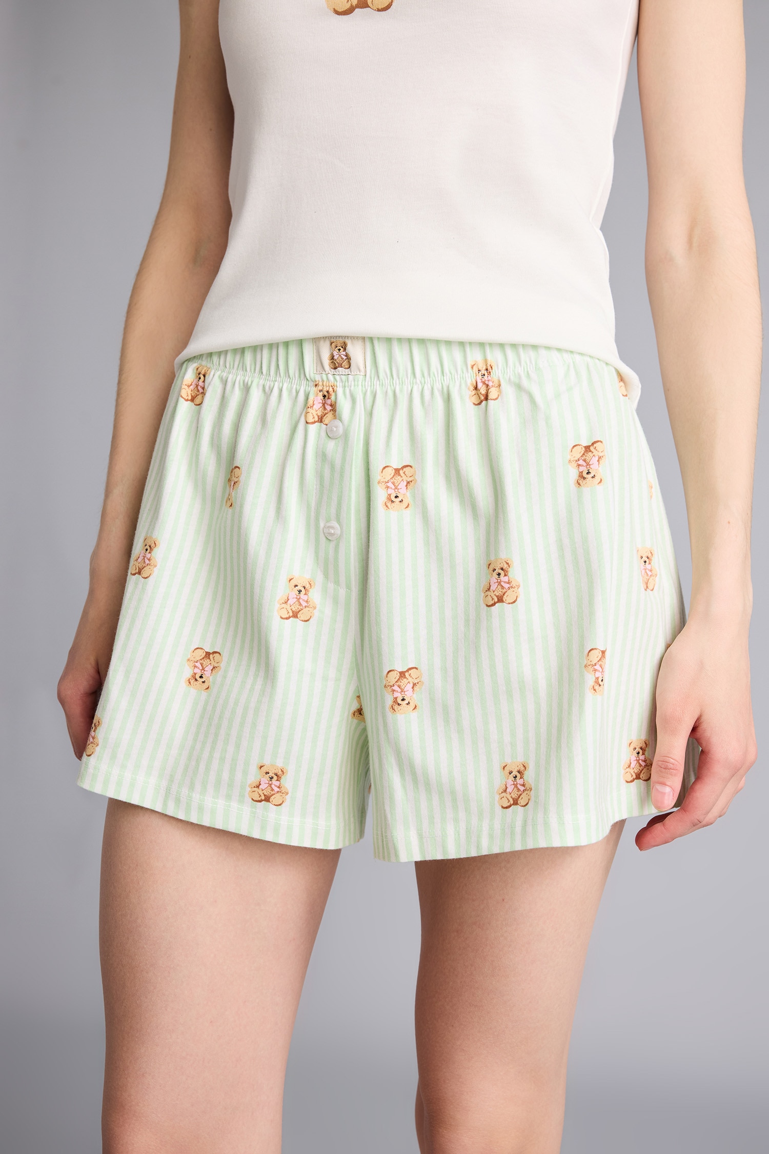 DeFacto Regular Fit Askılı Pijama Takımı görsel 5