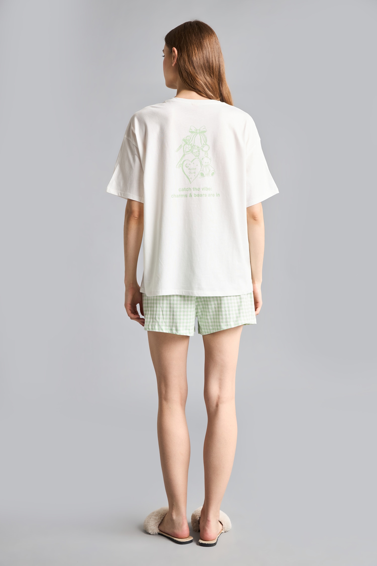 DeFacto %100 Pamuk Desenli Pijama Takımı görsel 7
