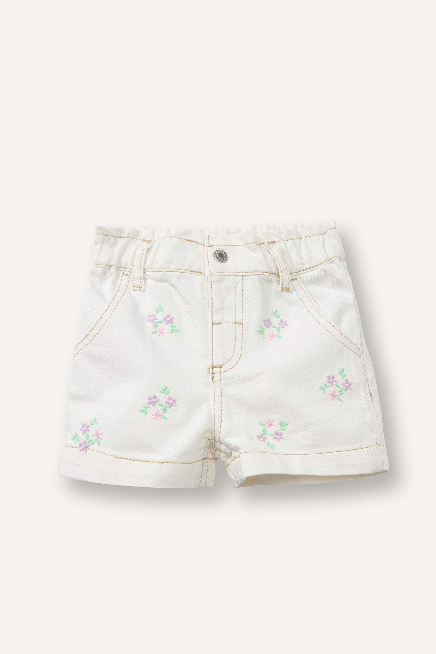 Ecru BABY GIRL Baby Girl Elastic Band Shorts 3539681 | DeFacto