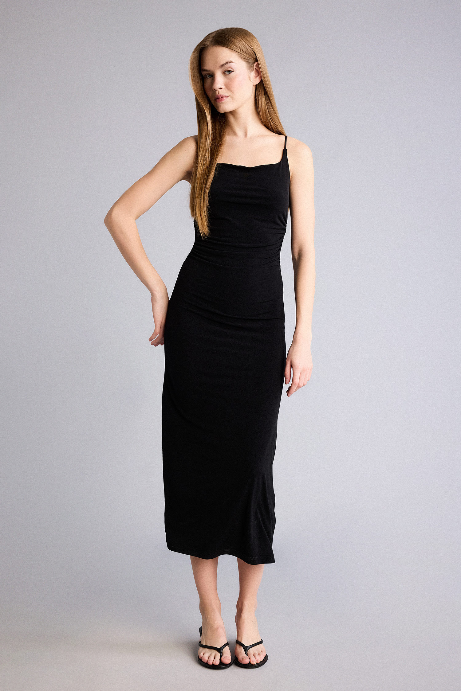 DeFacto Bodycon Vücudu Saran Maxi Elbise görsel 2