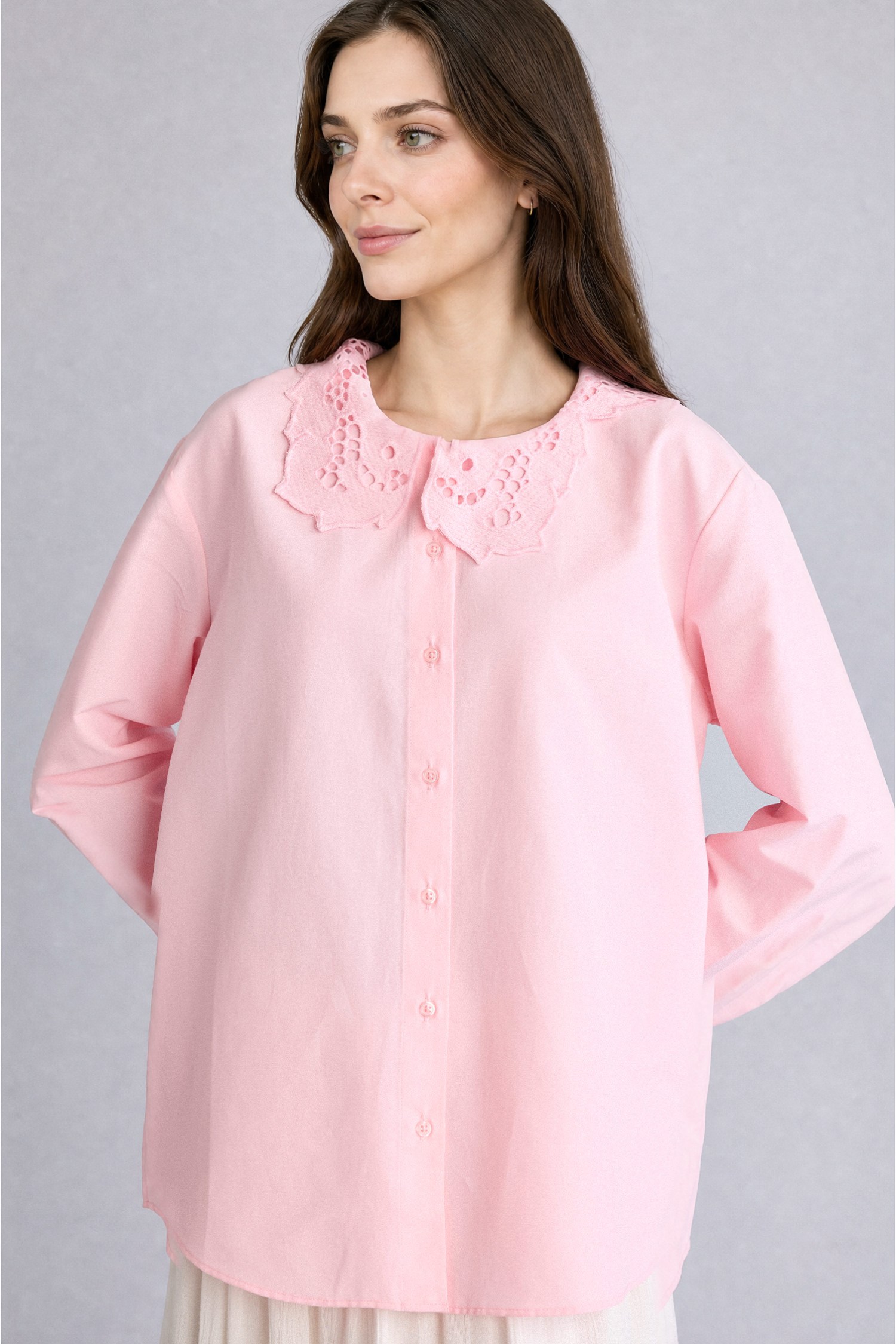 DeFacto Regular Fit Uzun Kollu Poplin Tunik görsel 4