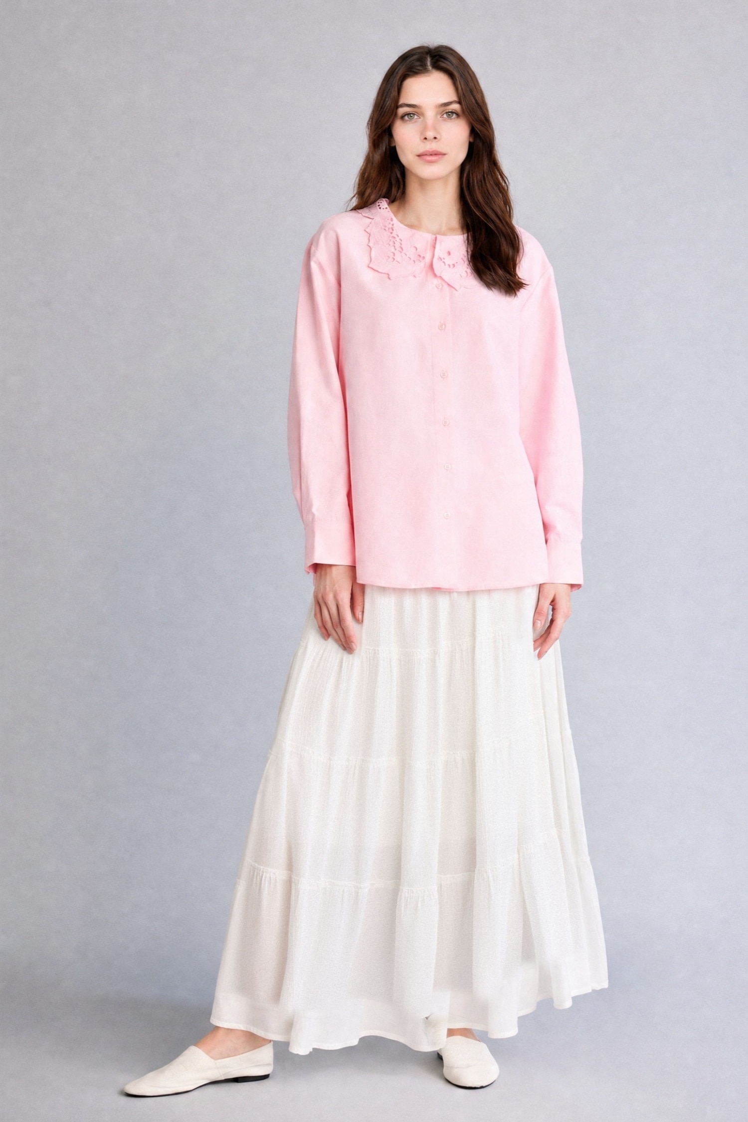 DeFacto Regular Fit Uzun Kollu Poplin Tunik görsel 5