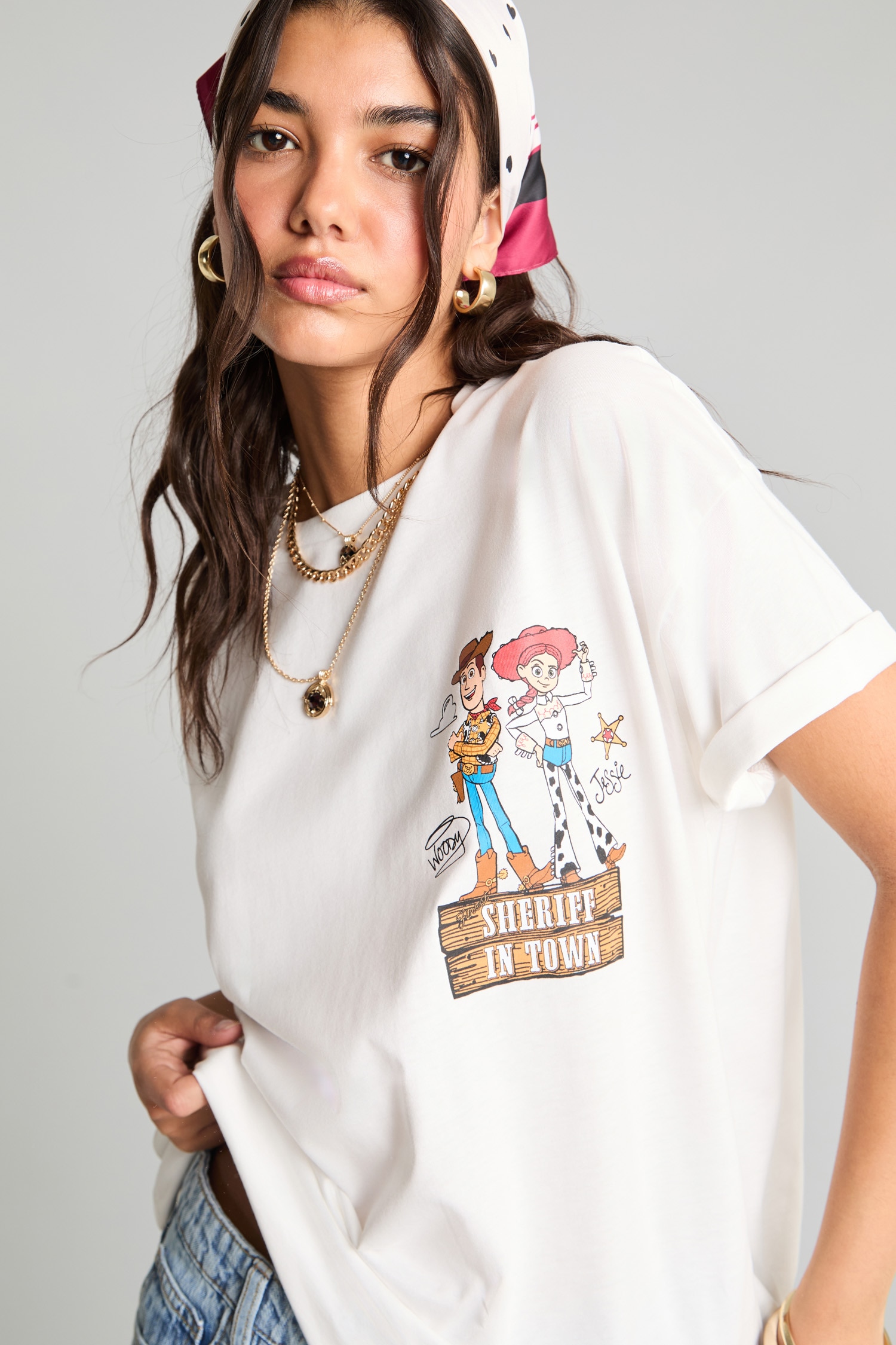 DeFacto %100 Pamuk Toy Story Lisanslı Oversize Ribana Sırt Baskılı Tişört görsel 4