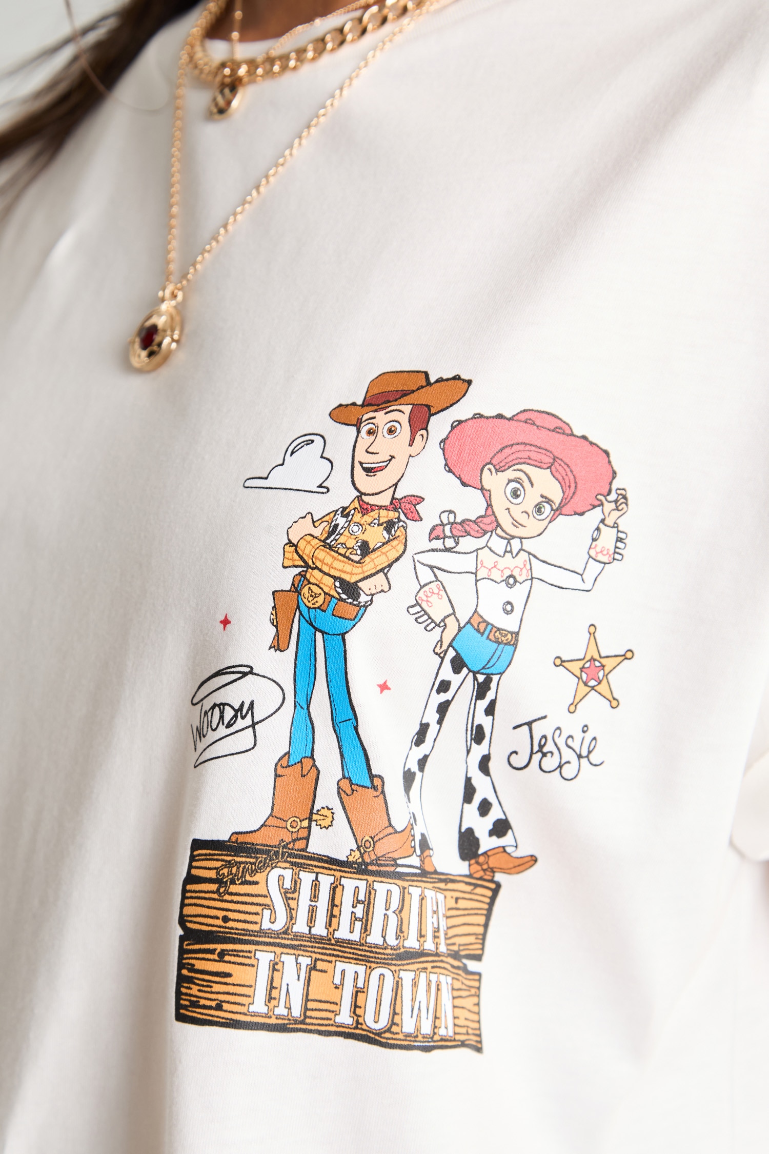 DeFacto %100 Pamuk Toy Story Lisanslı Oversize Ribana Sırt Baskılı Tişört görsel 6
