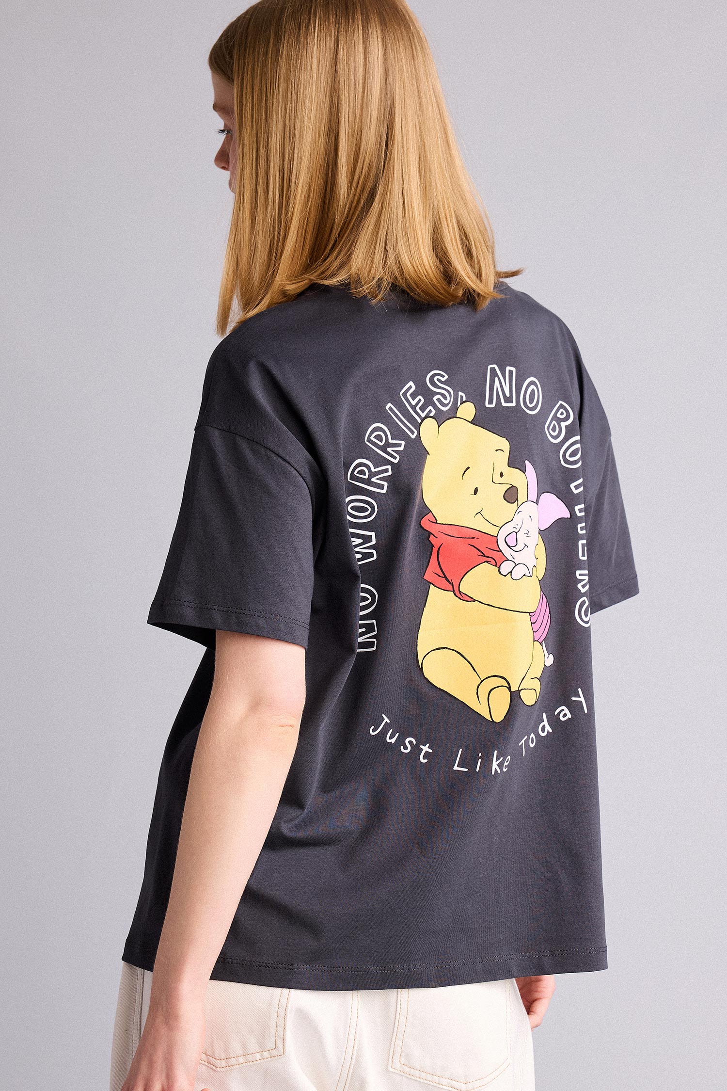 DeFacto %100 Pamuk Wınnıe The Pooh Oversıze Baskılı Tişört