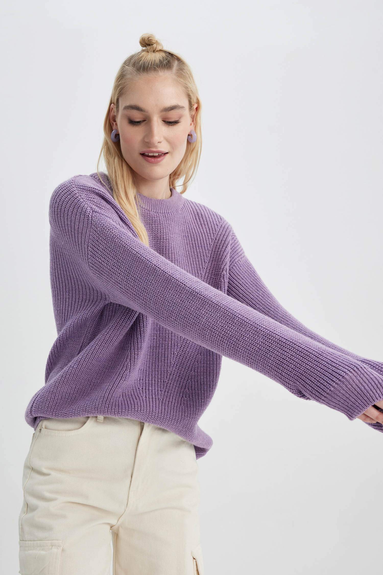 بلوفر تريكو بيزك قصة عادية كم طويل