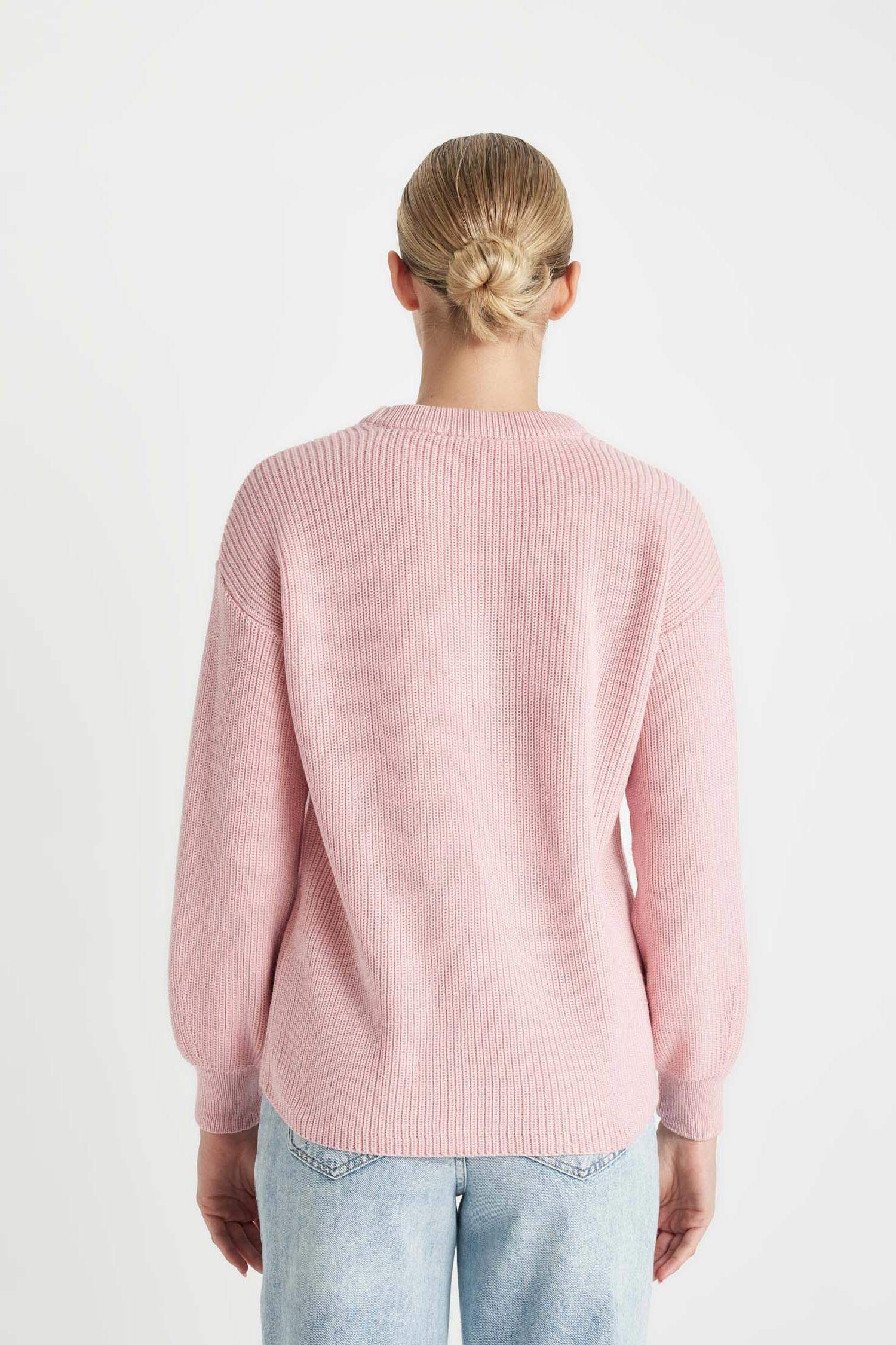 بلوز تريكو قصة عادية بياخة مستديرة