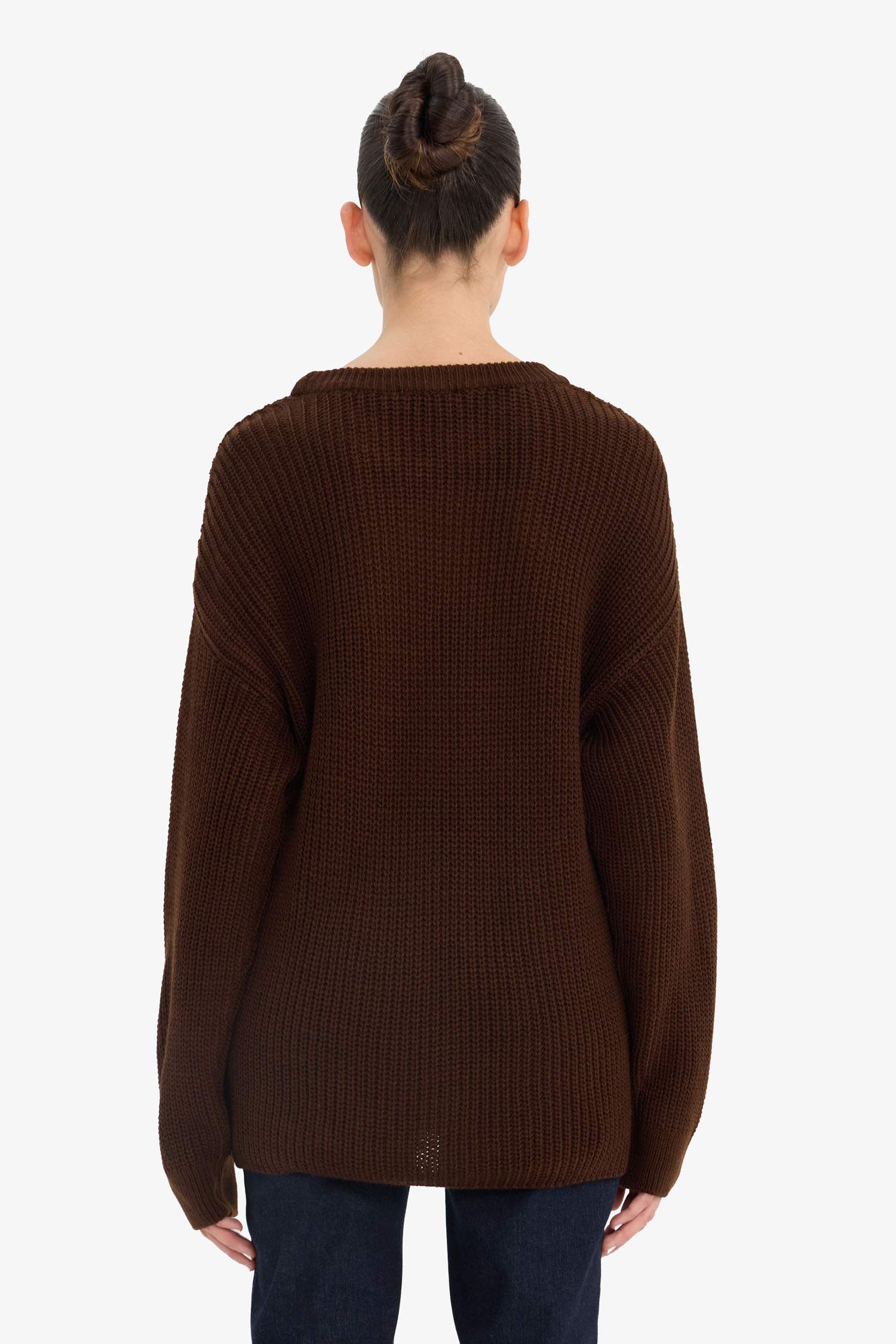 بلوز صوف قصة عادية بياخة مستديرة