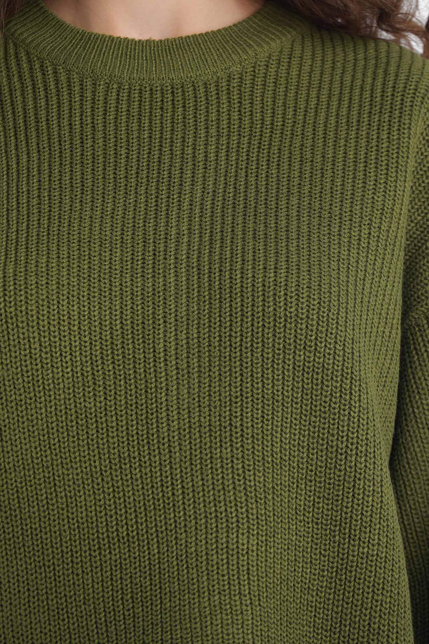 Regular Fit Bisiklet Yaka Selanik Kumaş Basic Düz Triko Kazak