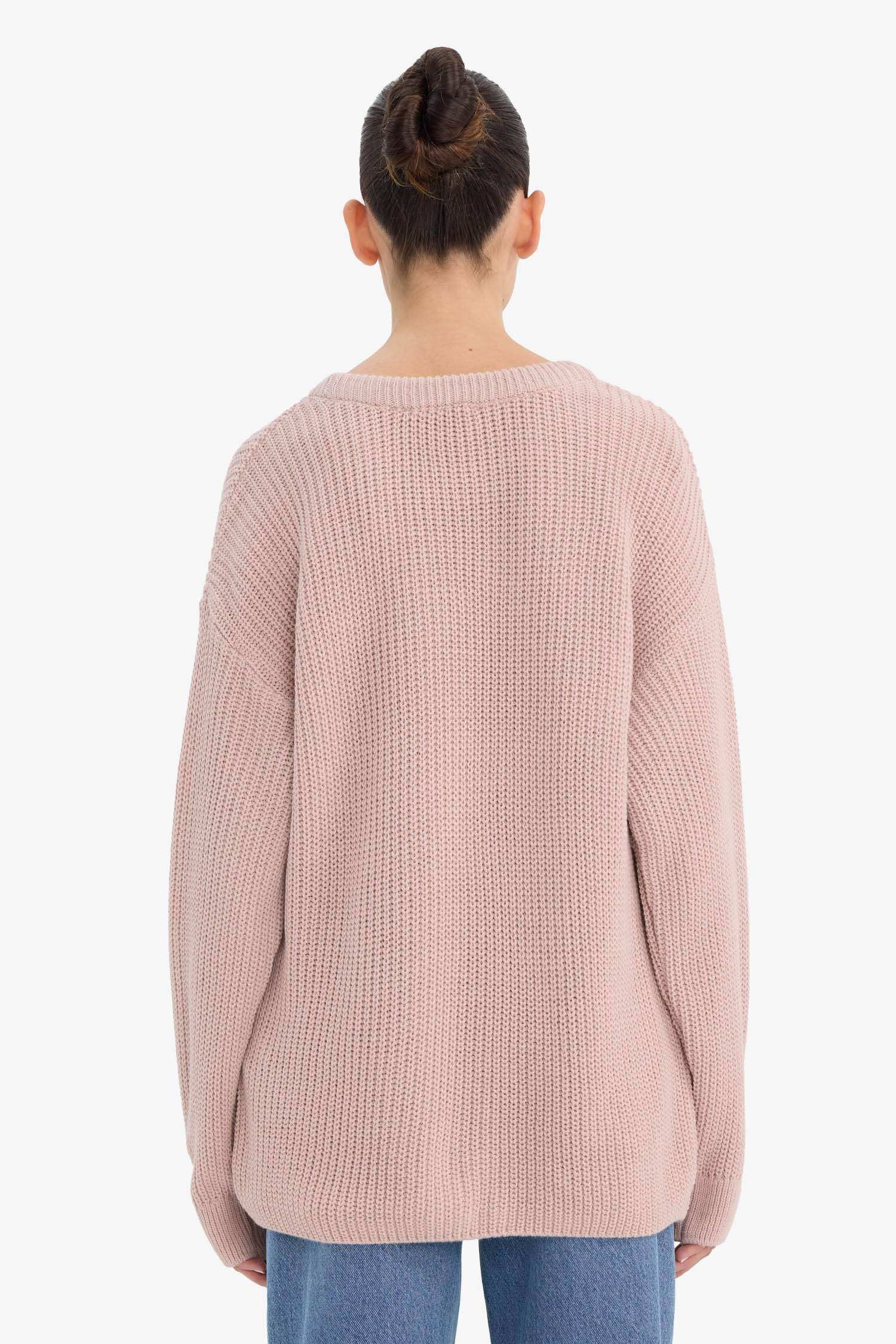 Regular Fit Bisiklet Yaka Selanik Kumaş Triko Kazak