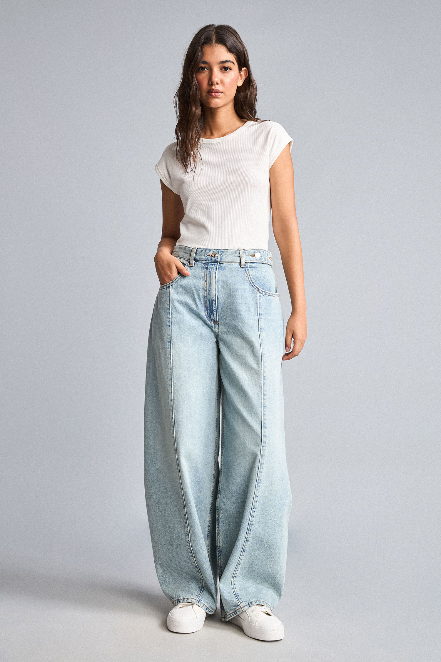DeFacto %100 Pamuk Barrel Fit Jean Pantolon görsel 2