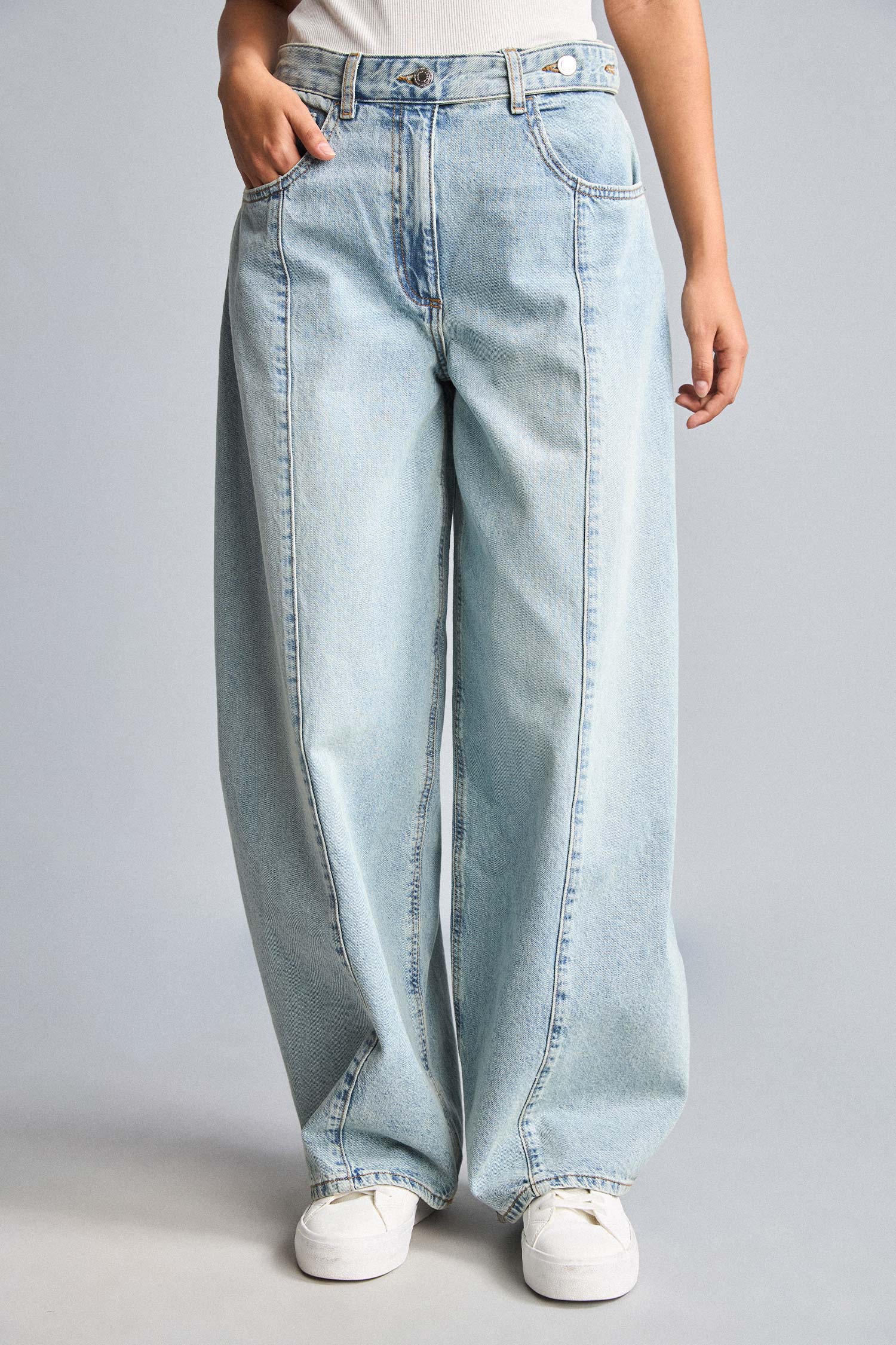 DeFacto %100 Pamuk Barrel Fit Jean Pantolon görsel 3