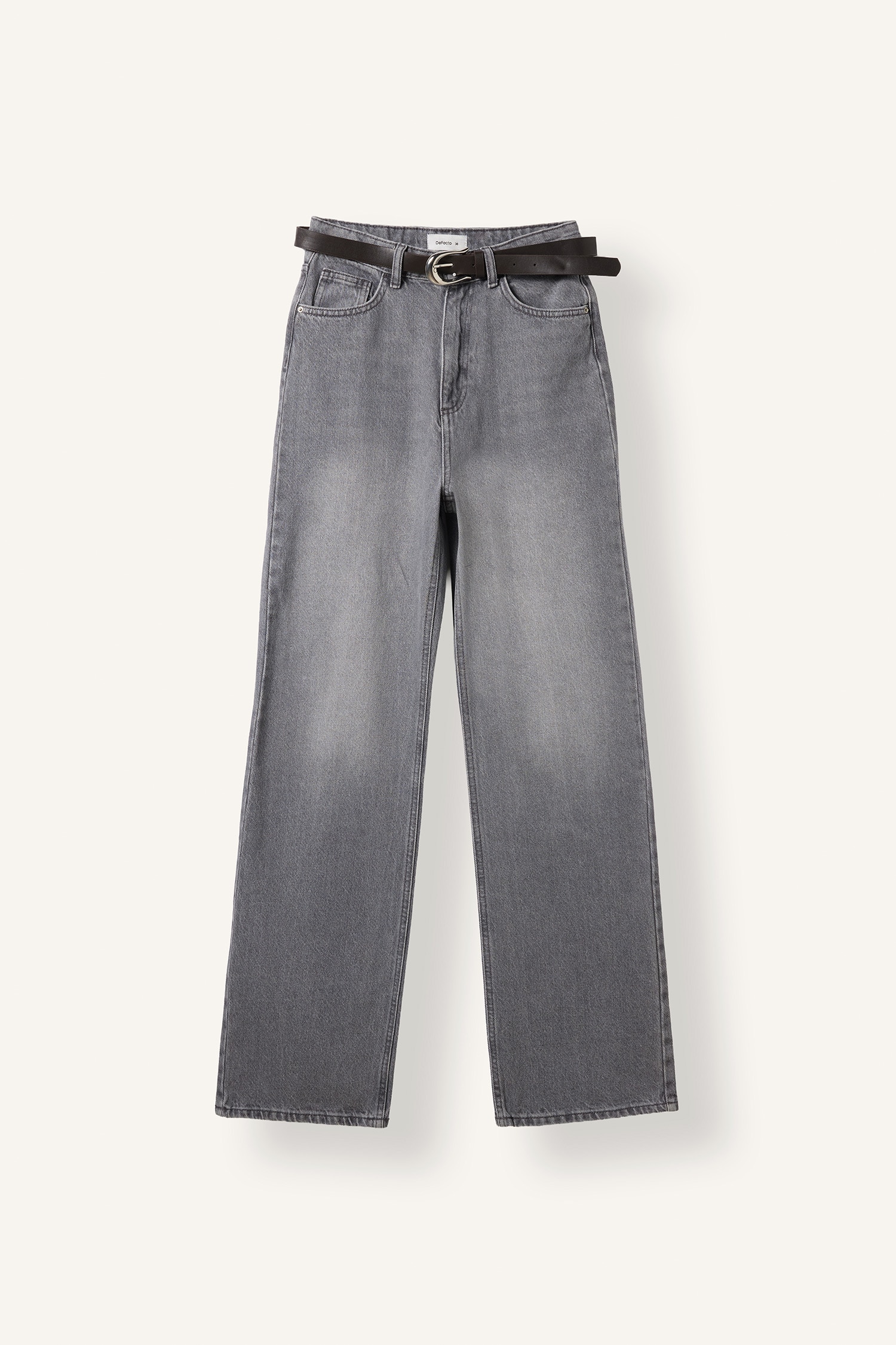 DeFacto Wide Leg Yüksek Bel Jean Pantolon görsel 5