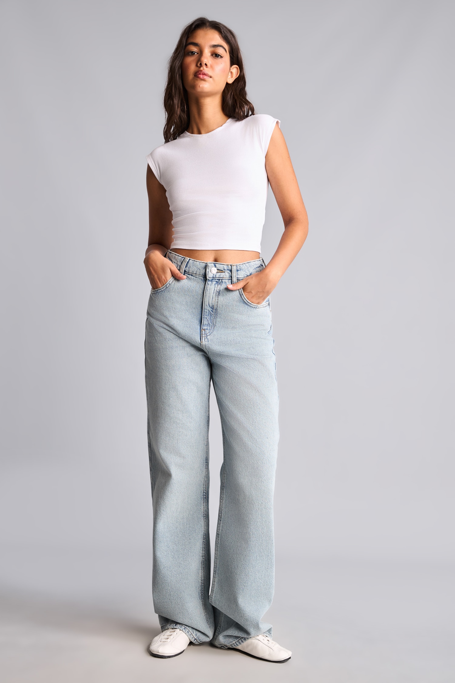 DeFacto %100 Pamuk Yüksek Bel Wide Leg Jean Pantolon