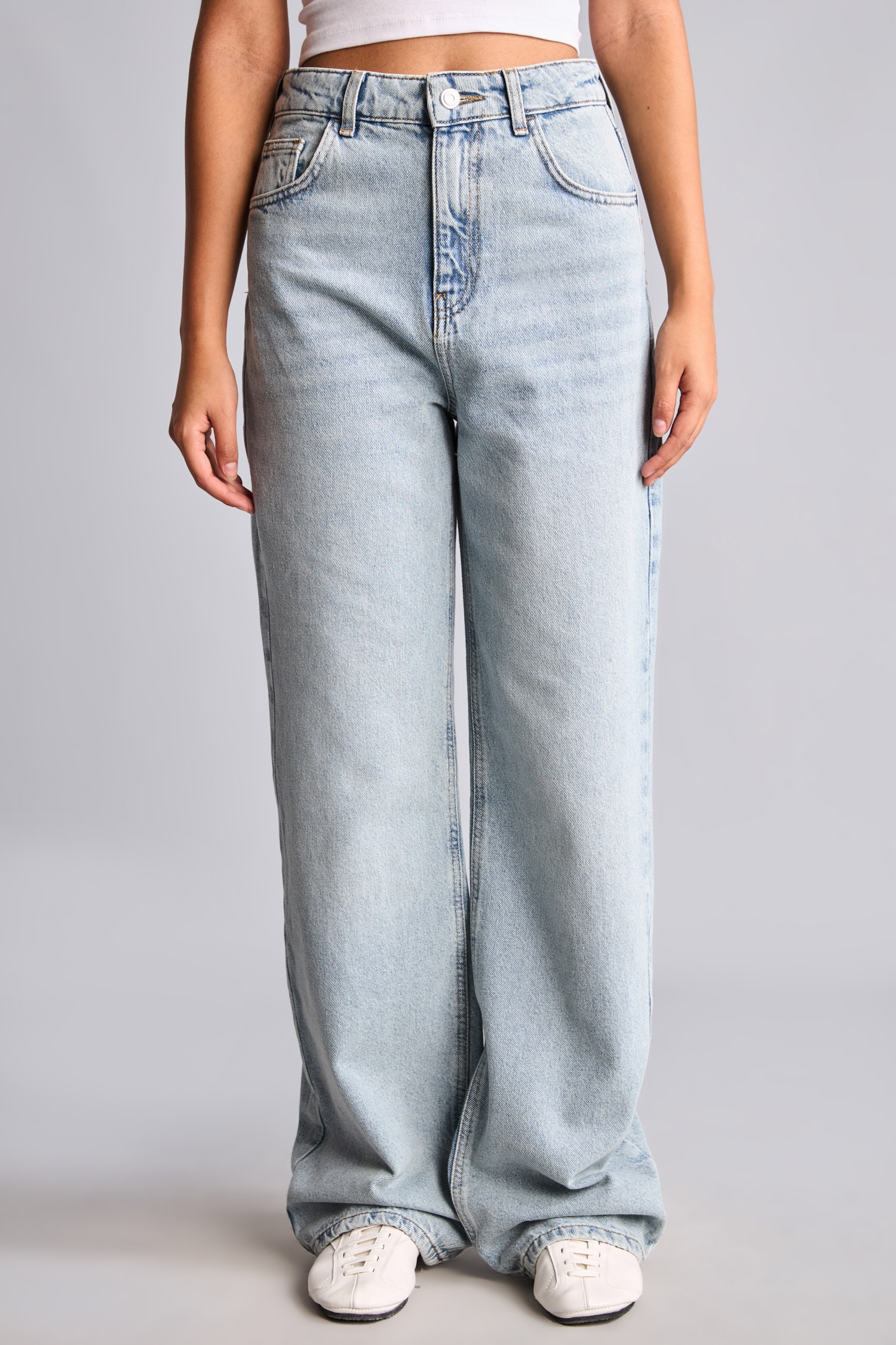 DeFacto %100 Pamuk Yüksek Bel Wide Leg Jean Pantolon görsel 3