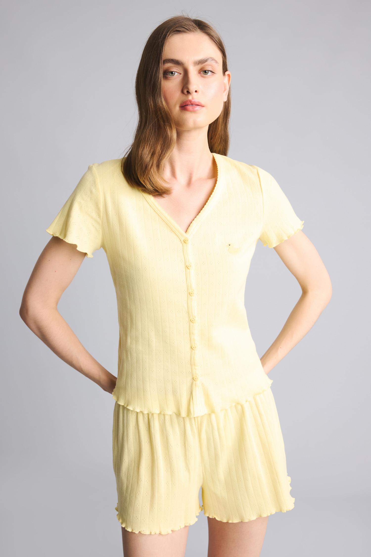DeFacto Regular Fıt Kısa Kollu Pijama Takımı görsel 2