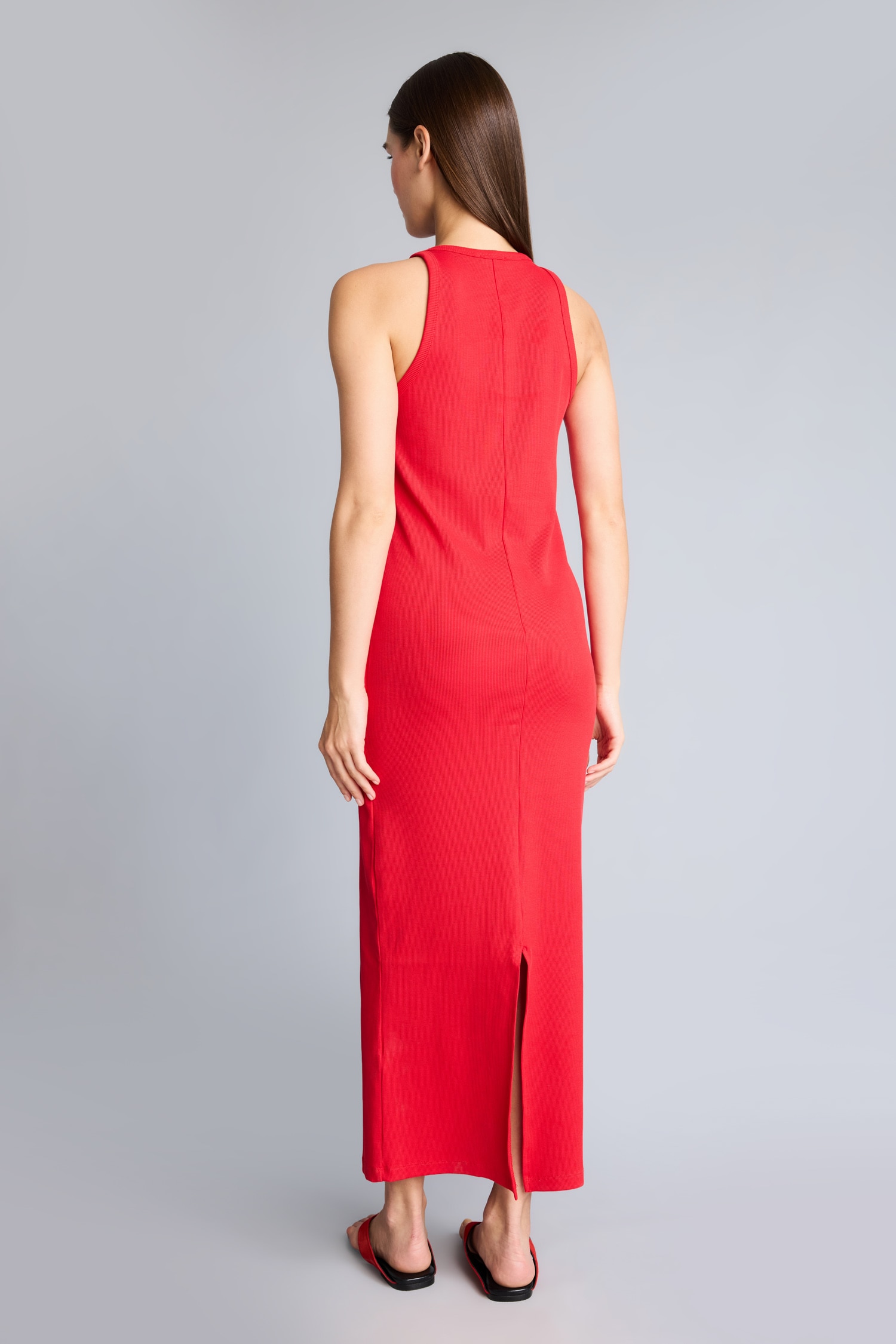 DeFacto Halter Bodycon Kolsuz Ribana Midi Elbise görsel 6
