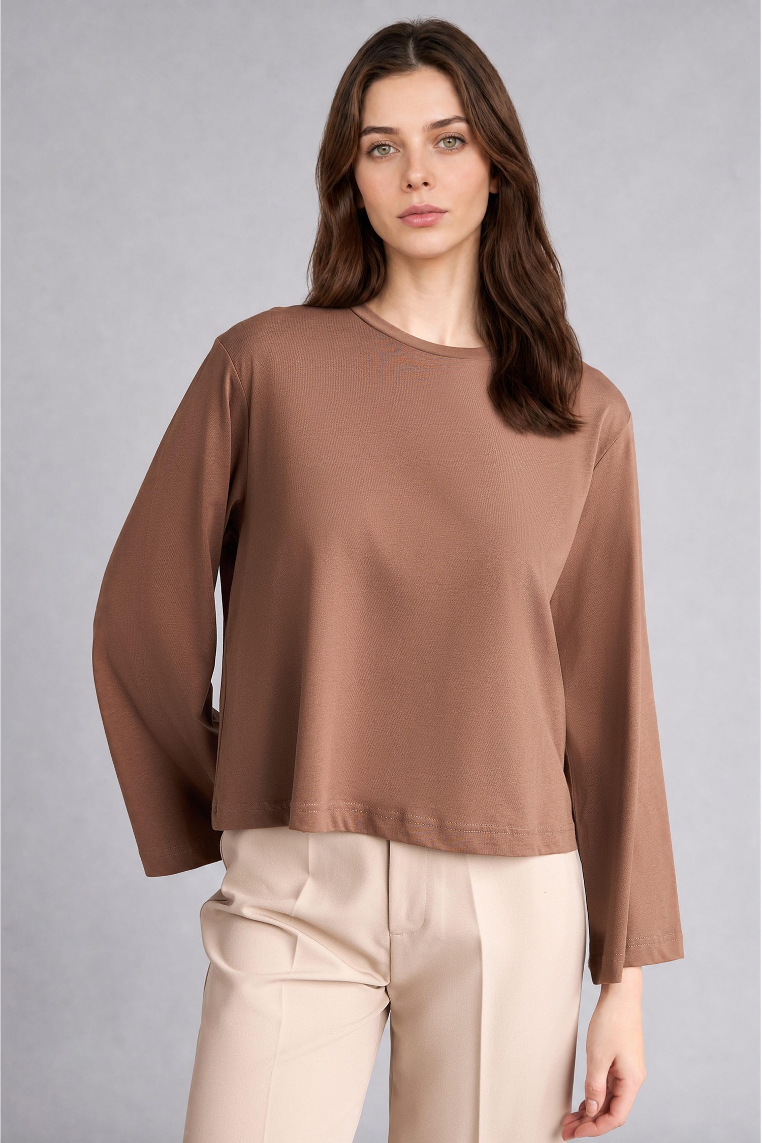DeFacto %100 Pamuk Relaxed Fit Uzun Kollu Penye Tunik