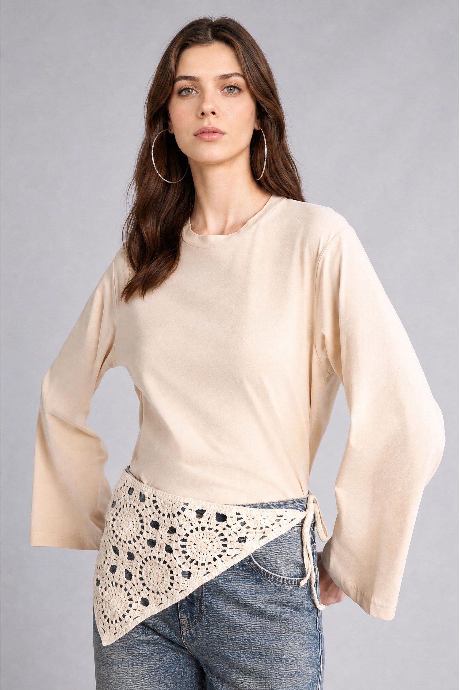 DeFacto %100 Pamuk Relaxed Fit Uzun Kollu Penye Tunik