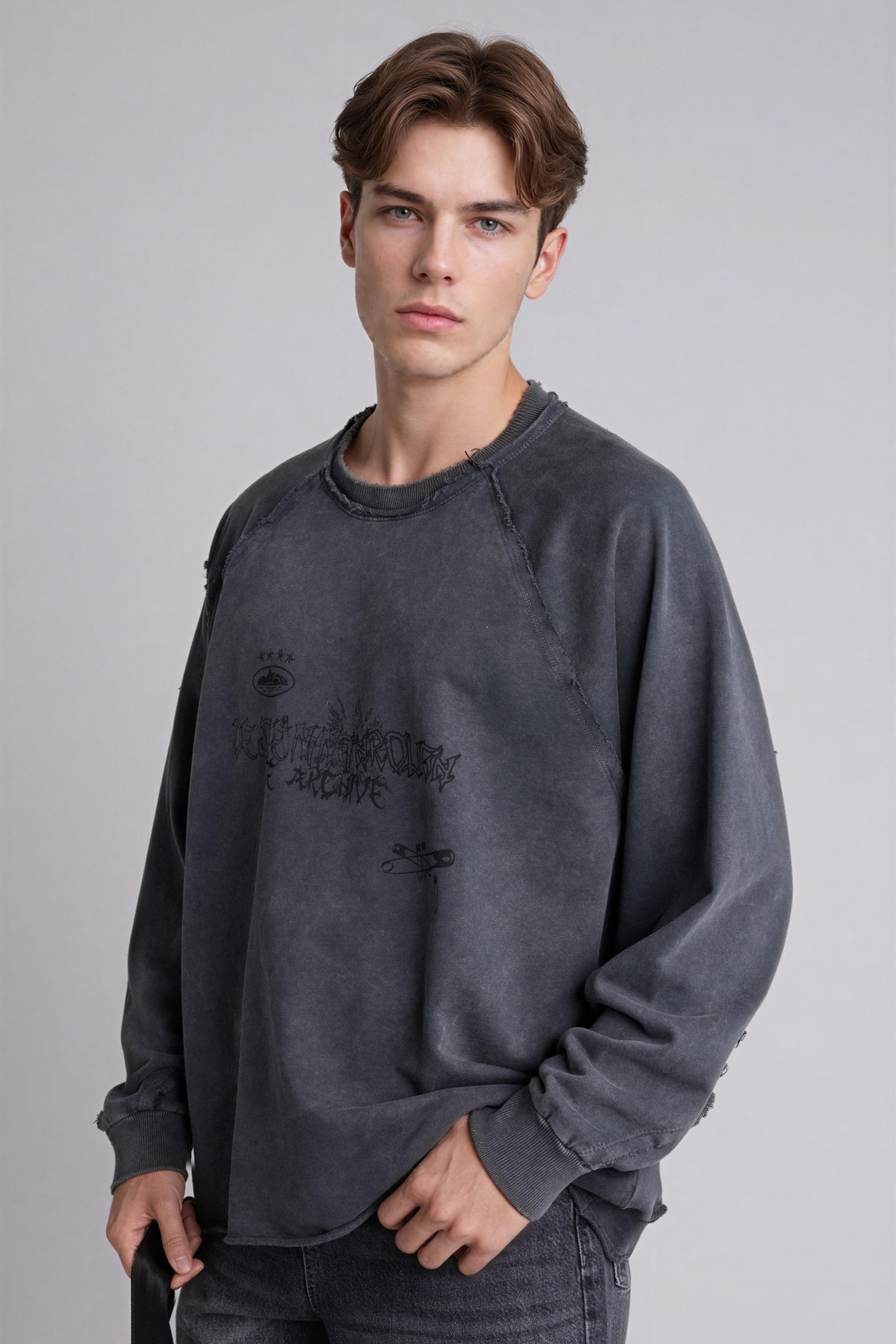 DeFacto %100 Pamuk Boxy Fıt Bisiklet Yaka Sweatshirt