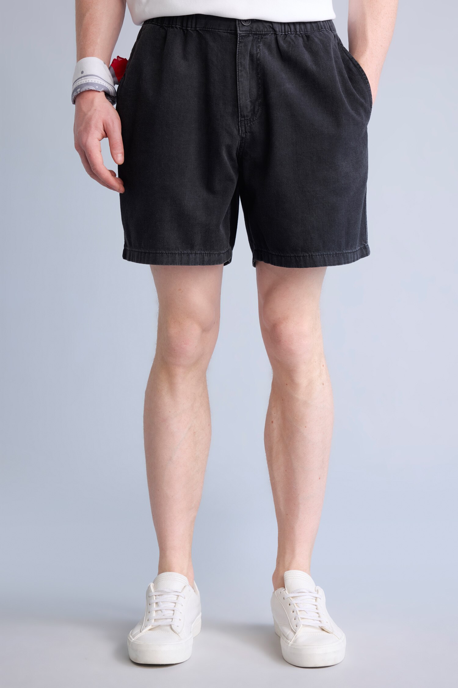 DeFacto %100 Pamuk Relaxed Fit Bermuda Jean Şort görsel 4