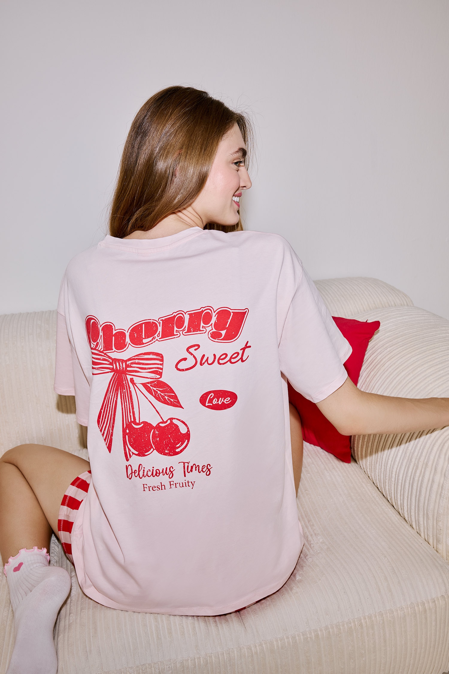 DeFacto Regular Fit Baskılı Pijama Takımı görsel 2