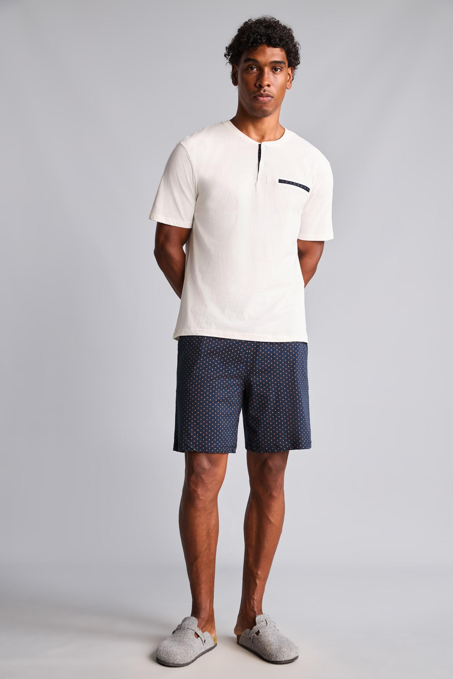DeFacto %100 Pamuk New Regular Fit Şort Tişört 2'li Pijama Takımı görsel 2