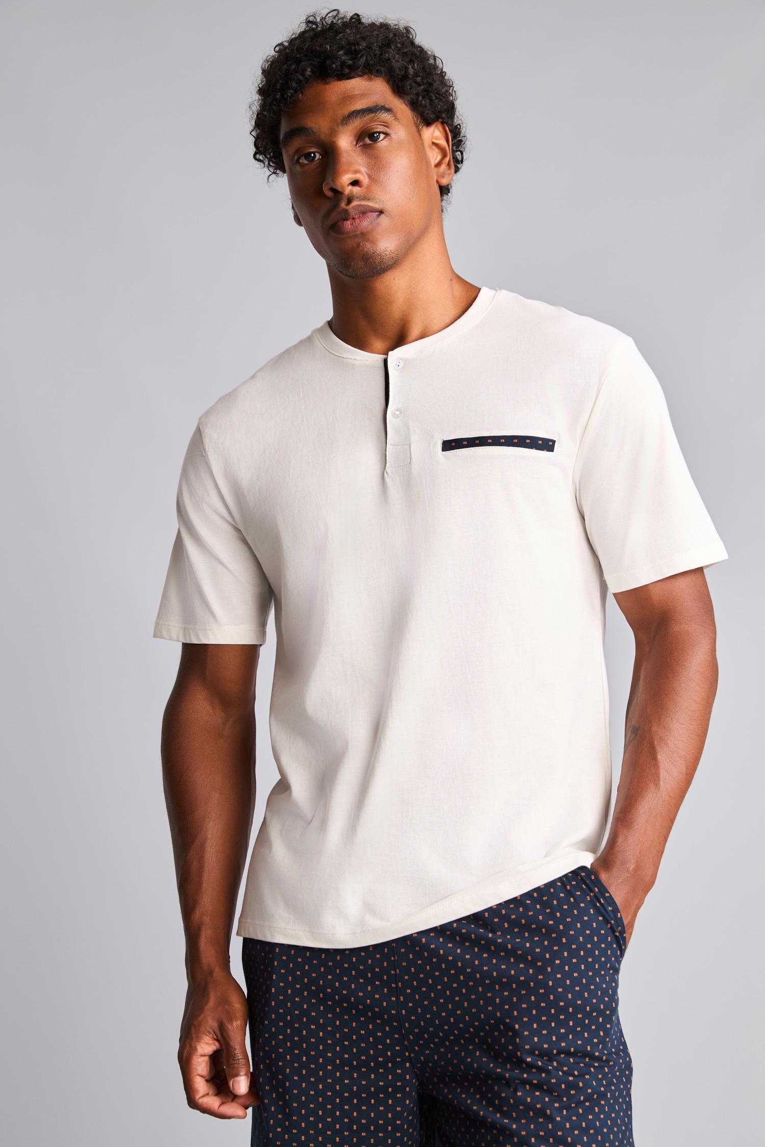 DeFacto %100 Pamuk New Regular Fit Şort Tişört 2'li Pijama Takımı görsel 3
