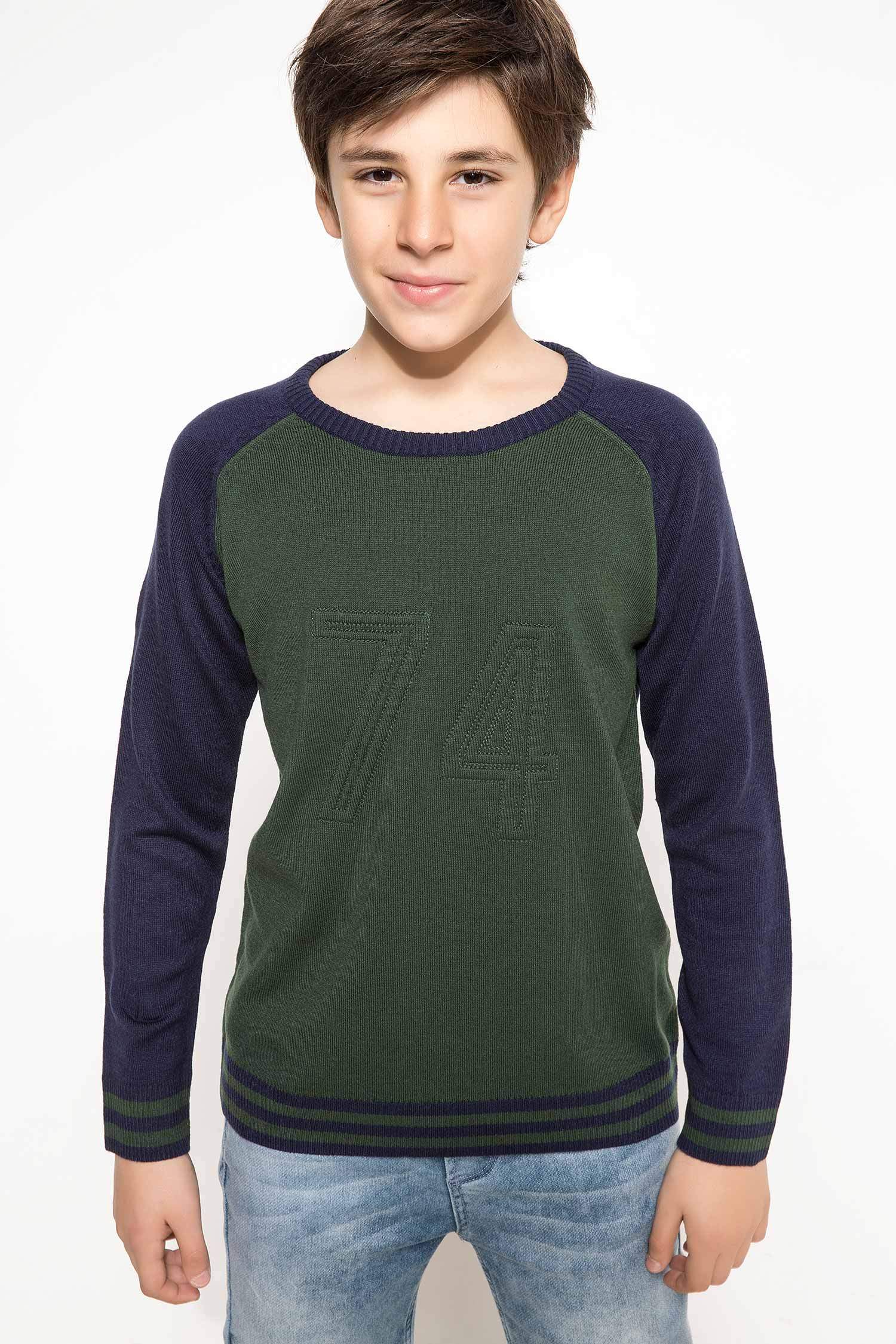 Defacto Dirsekleri Baskı Detaylı Kazak. 1