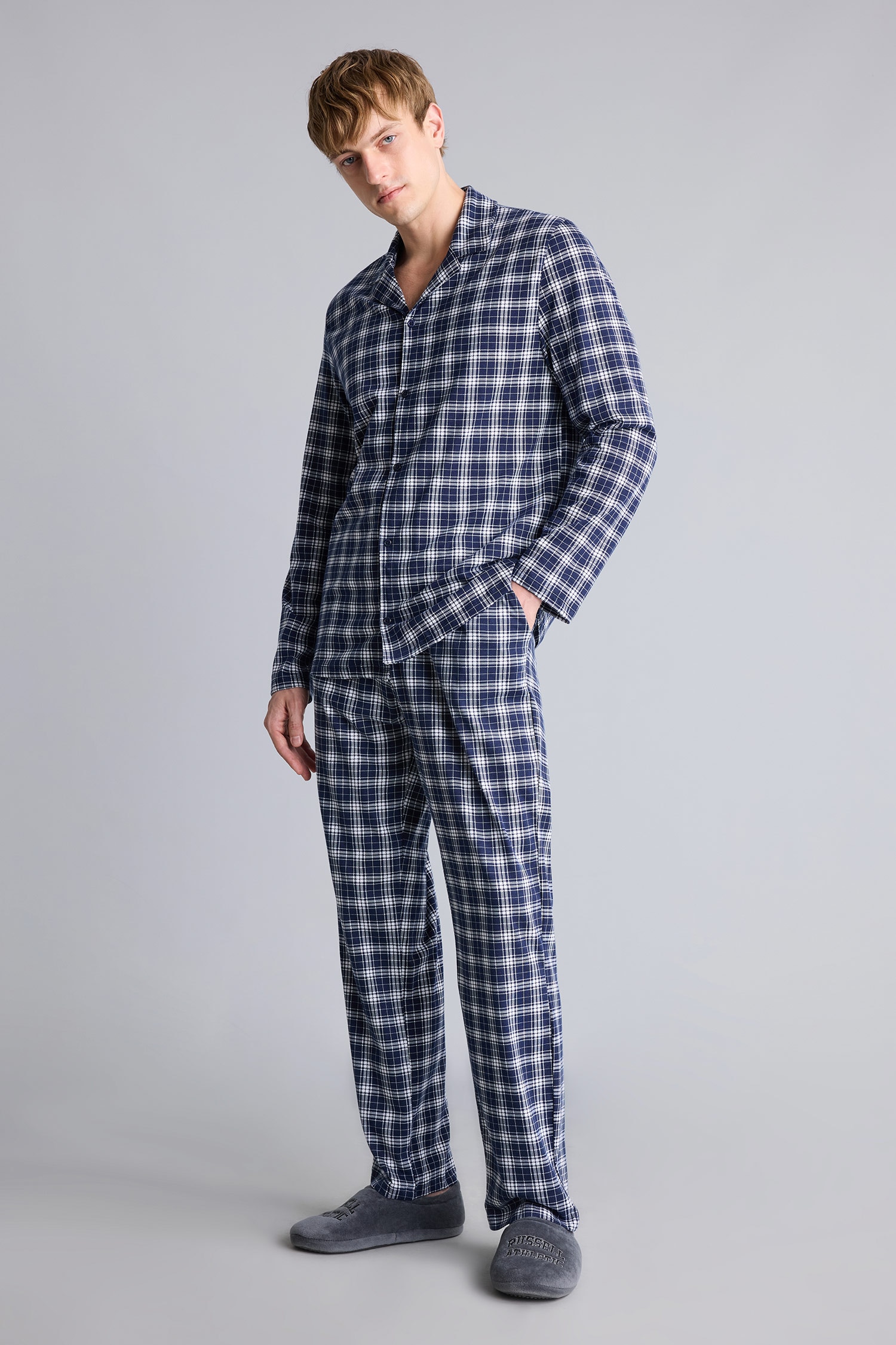 DeFacto %100 Pamuk Regular Fit Ekose 2'li Pijama Takım