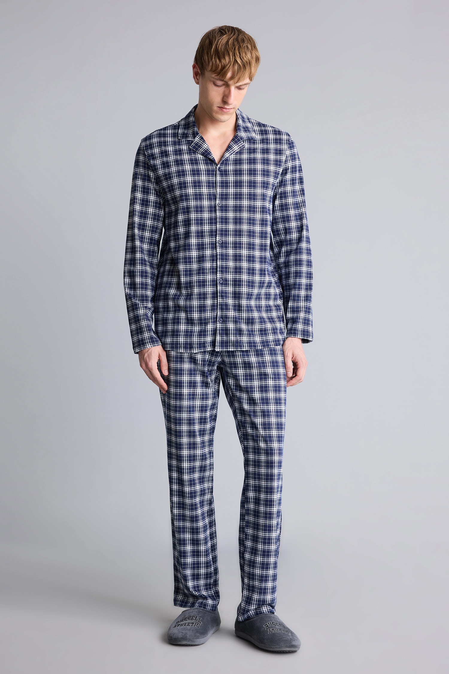 DeFacto %100 Pamuk Regular Fit Ekose 2'li Pijama Takım görsel 2