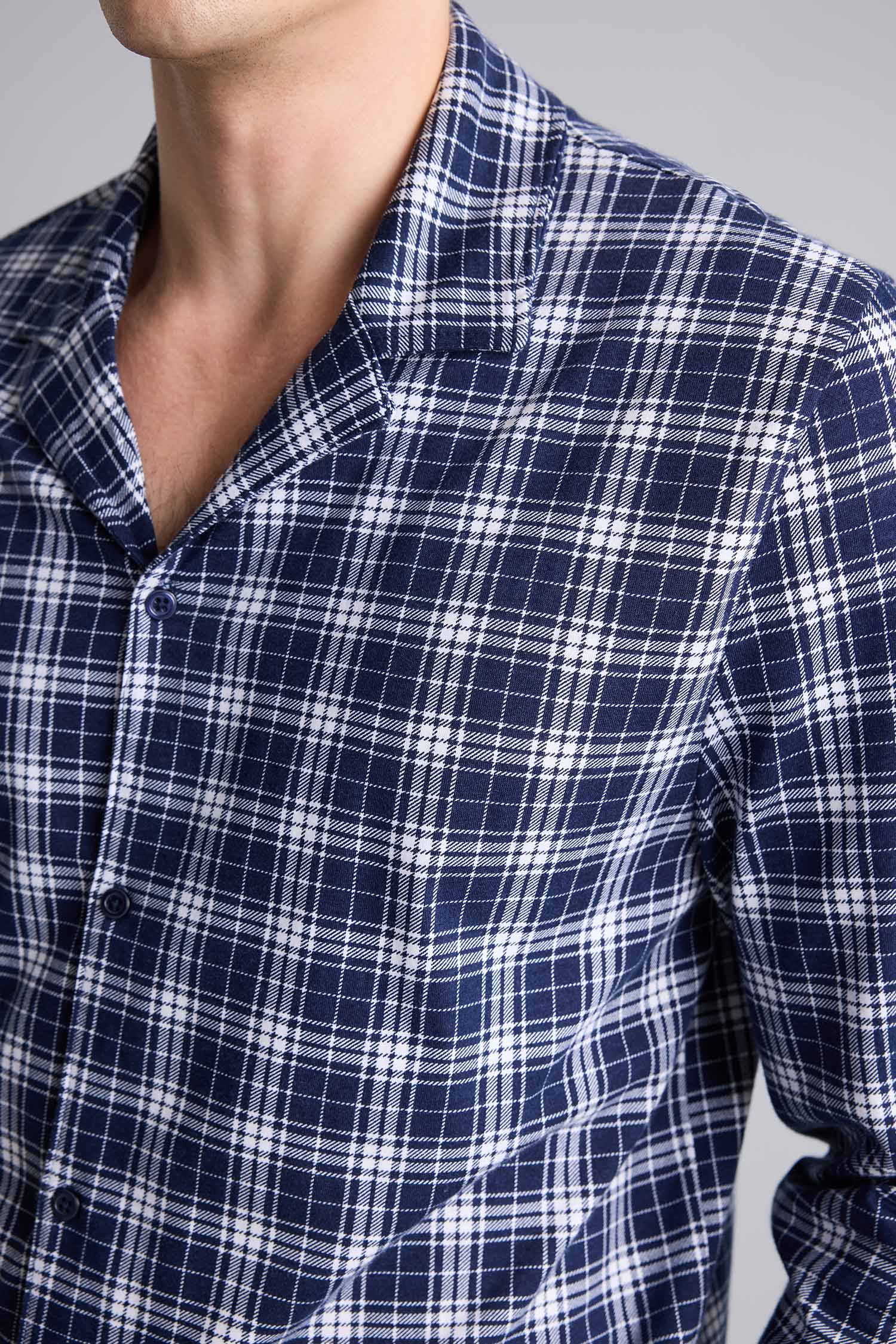 DeFacto %100 Pamuk Regular Fit Ekose 2'li Pijama Takım görsel 4