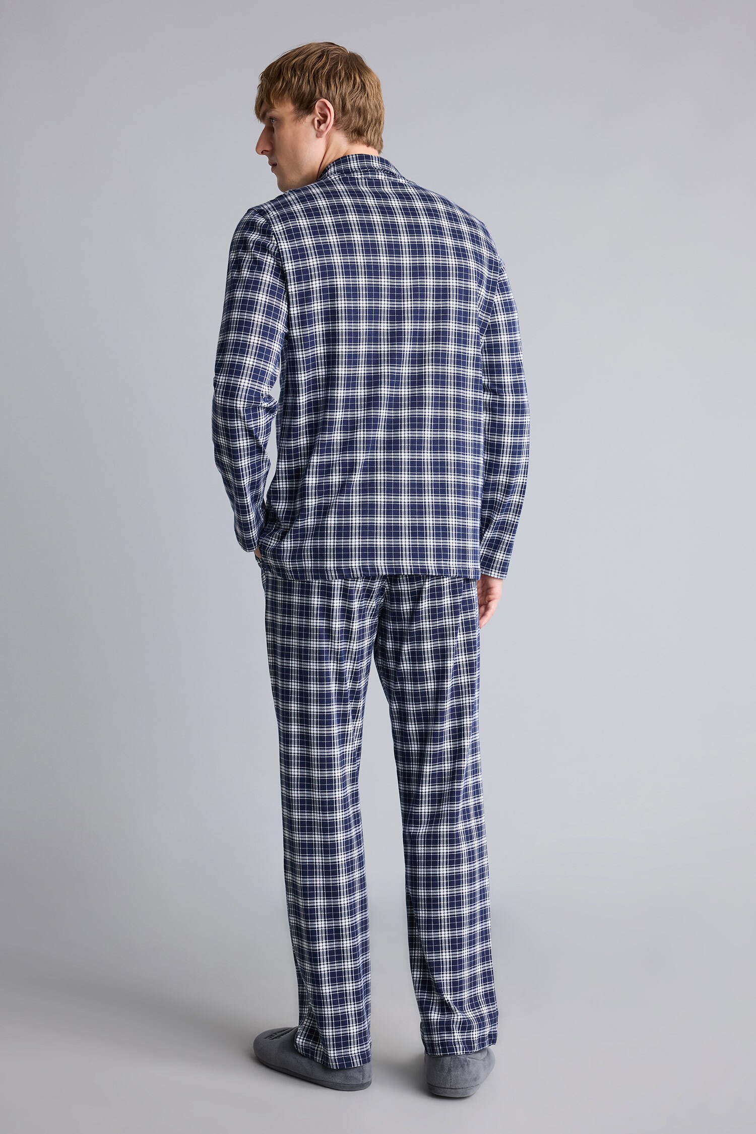 DeFacto %100 Pamuk Regular Fit Ekose 2'li Pijama Takım görsel 7