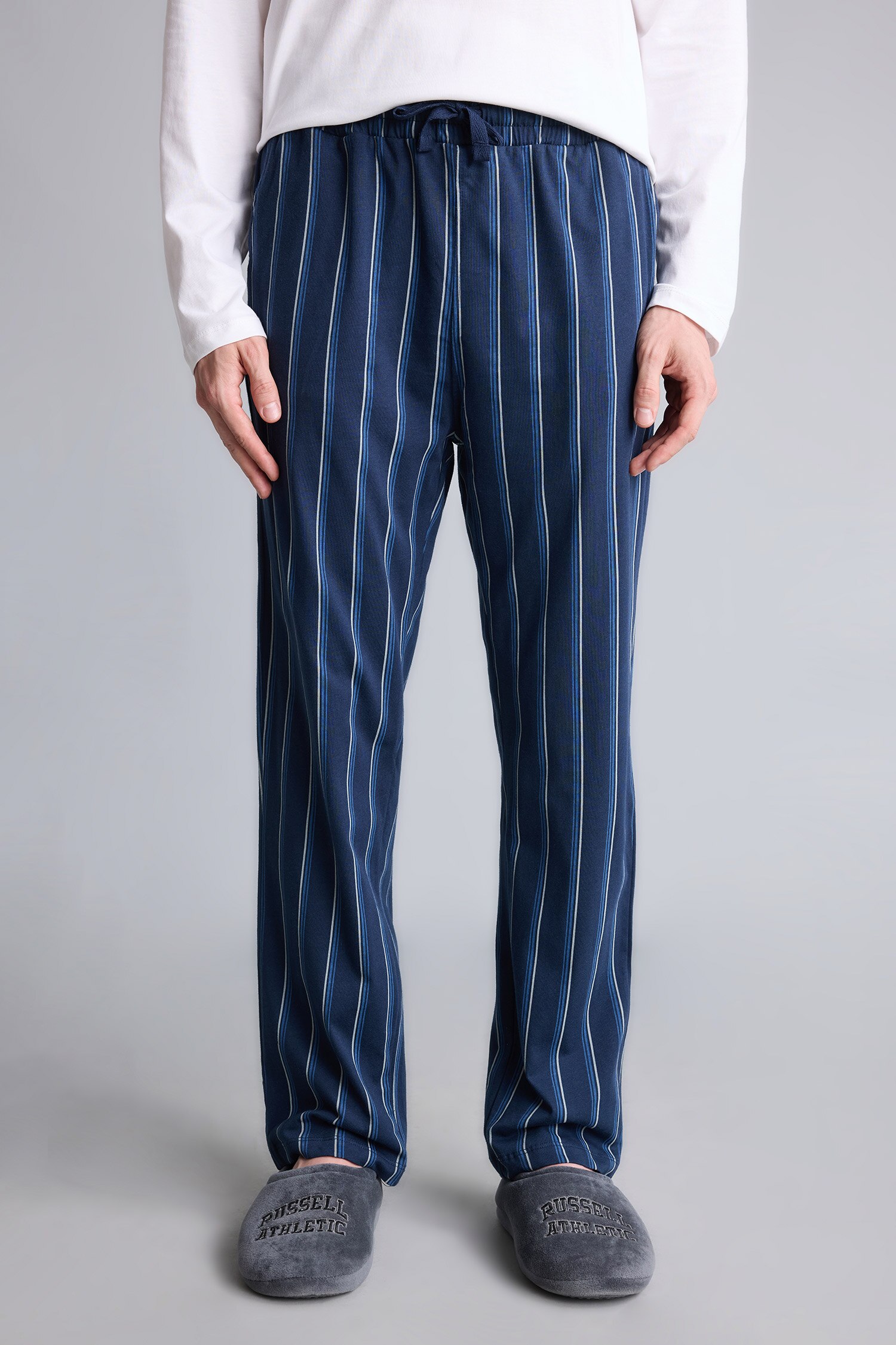 DeFacto %100 Pamuk Regular Fit Çizgili 2'li Pijama Takımı görsel 5
